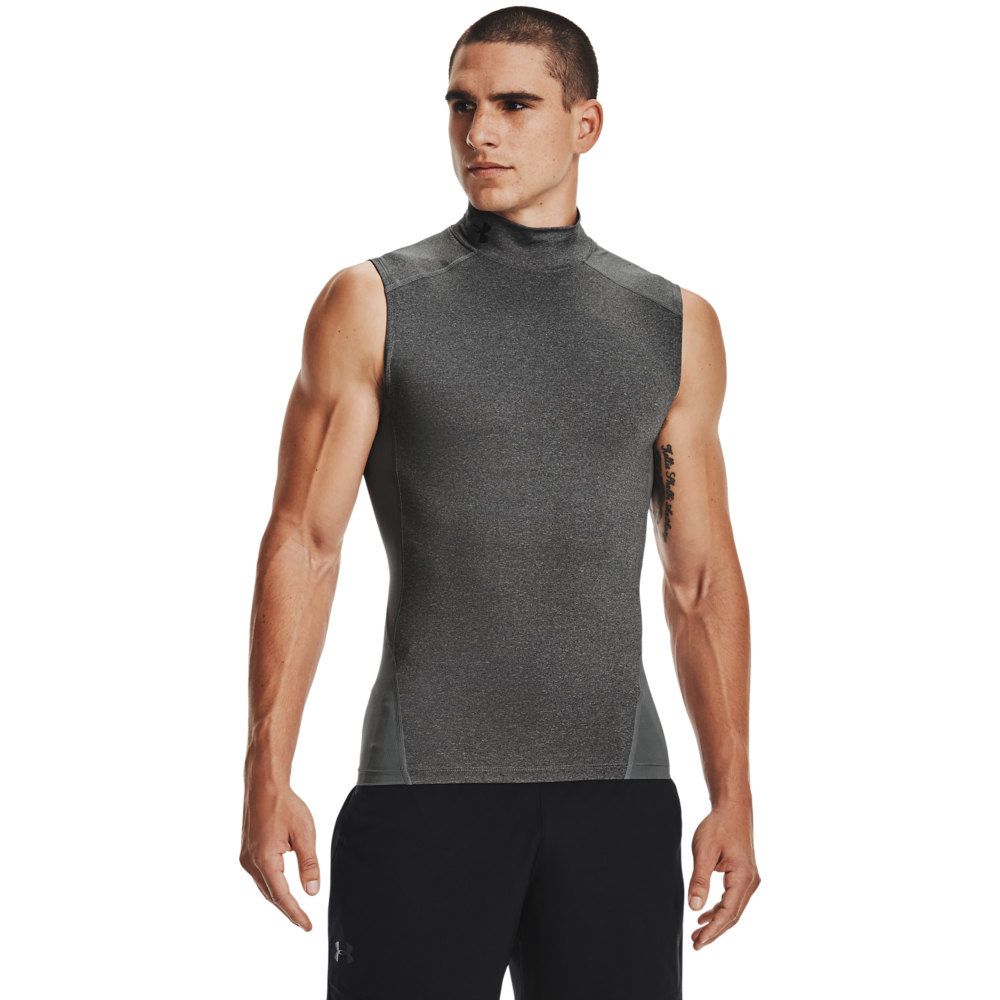 Under Armour Men's HeatGear Armour Mock Sleeveless Shirt - CARBON Thumbnail View 1