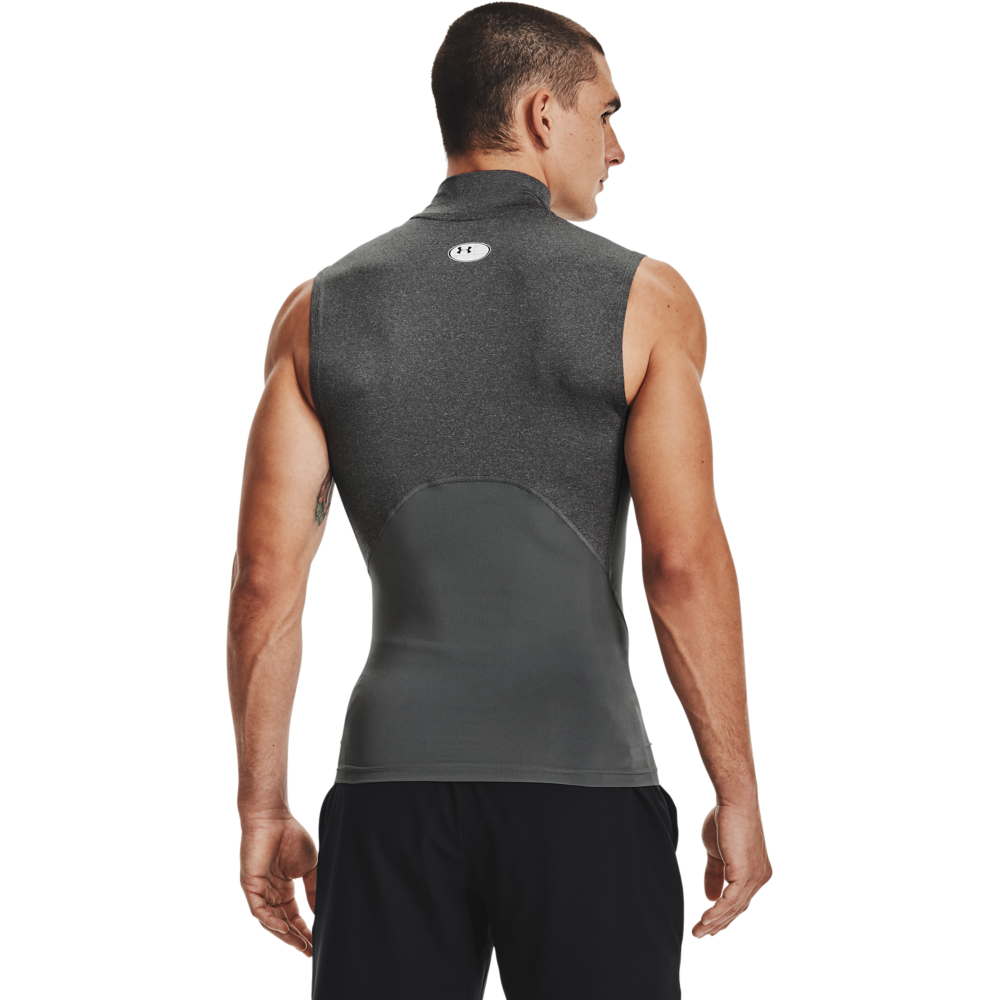Under Armour Men's HeatGear Armour Mock Sleeveless Shirt - CARBON Thumbnail View 2