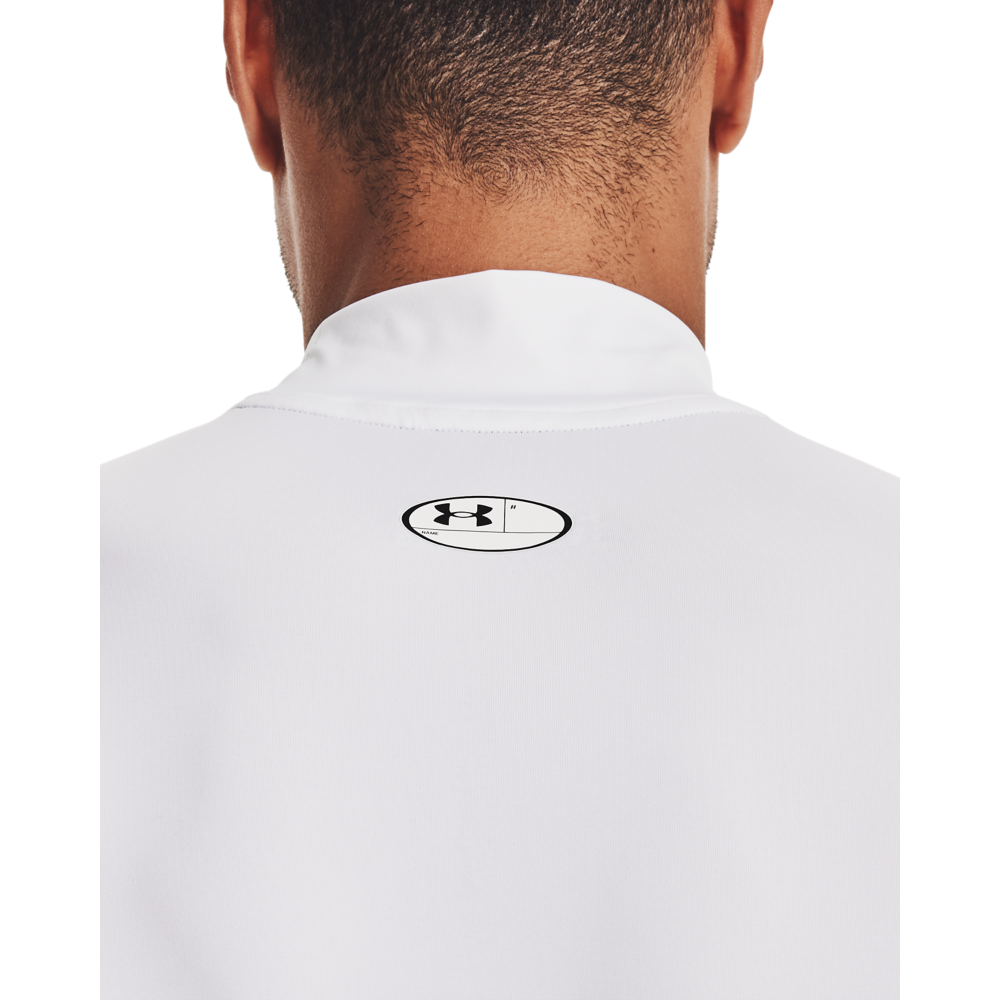 Under Armour Men's HeatGear Armour Mock Sleeveless Shirt - WHITE Thumbnail View 3