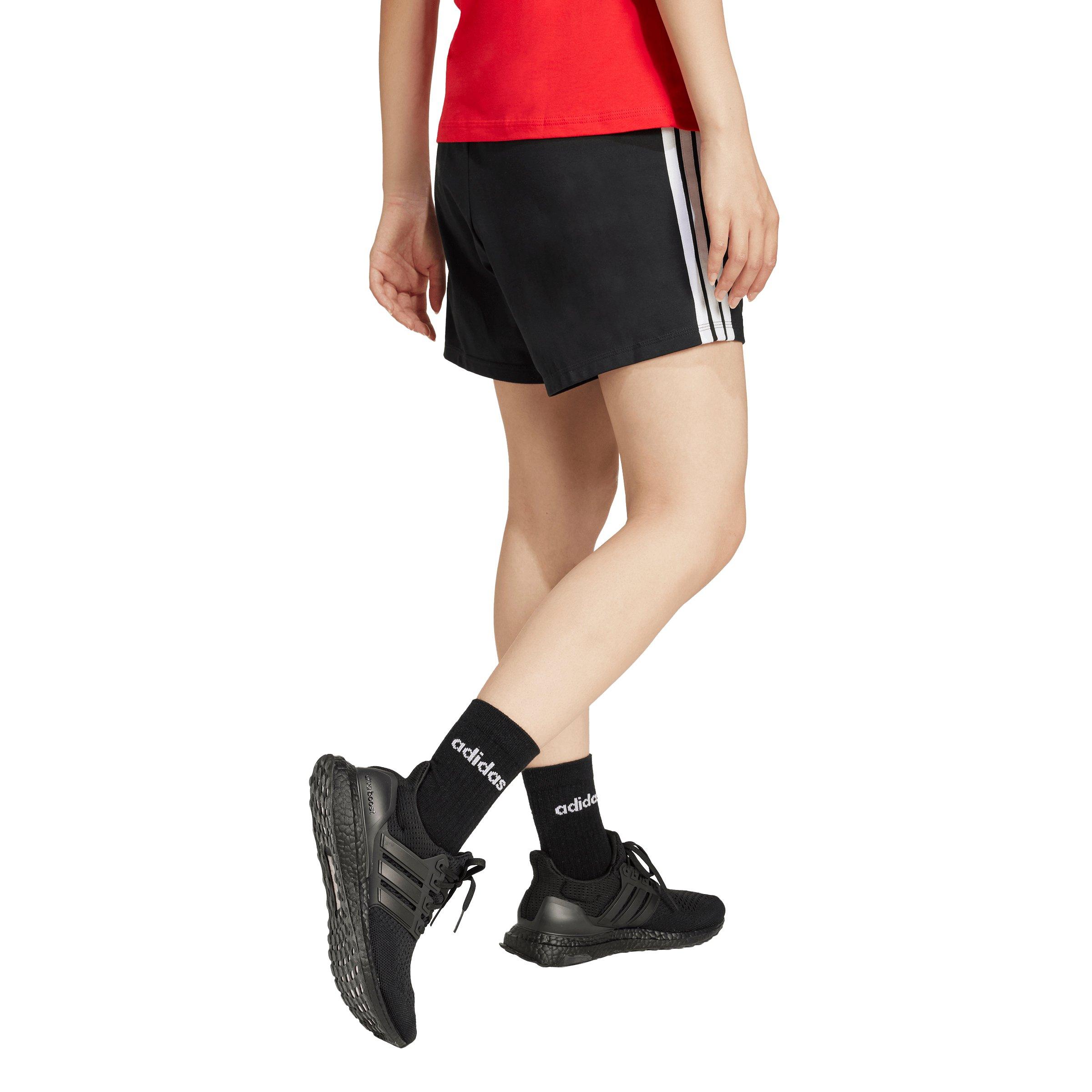 adidas Women's Essentials 3-Stripes Cotton Shorts - Black - BLACK Thumbnail View 2