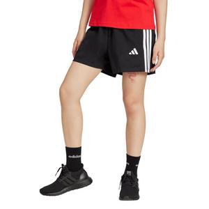 adidas Women's Essentials 3-Stripes Cotton Shorts-Black