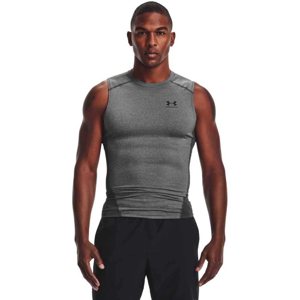 Under Armour Men's HeatGear Armour Sleeveless Shirt - CARBON Thumbnail View 1