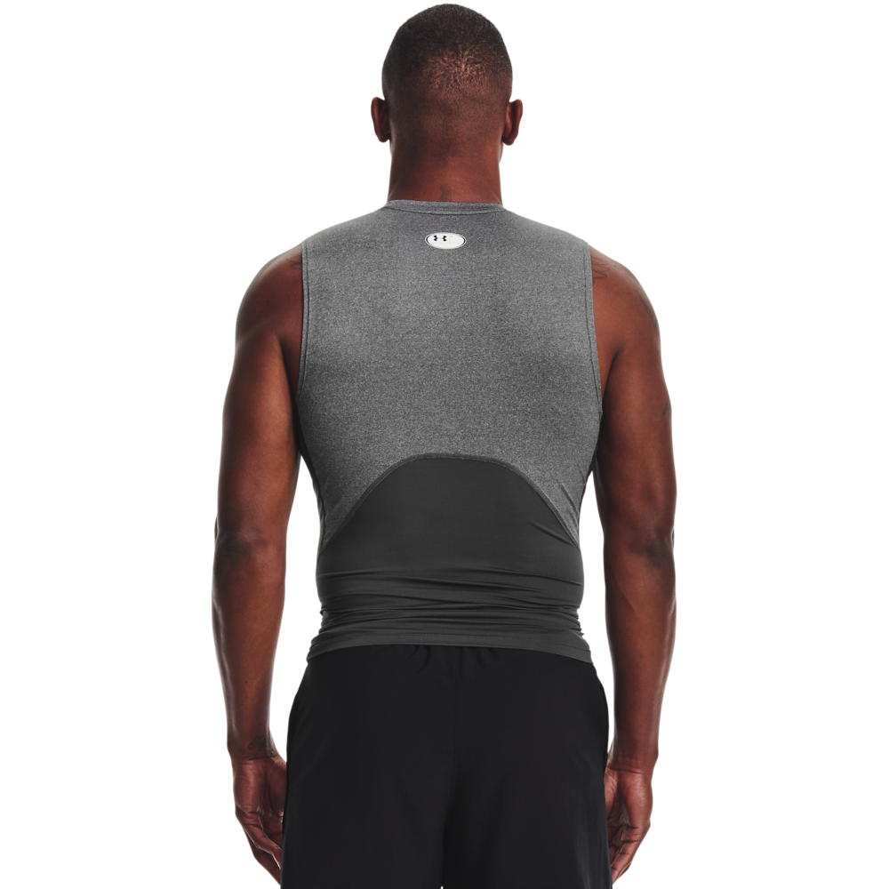 Under Armour Men's HeatGear Armour Sleeveless Shirt - CARBON Thumbnail View 2