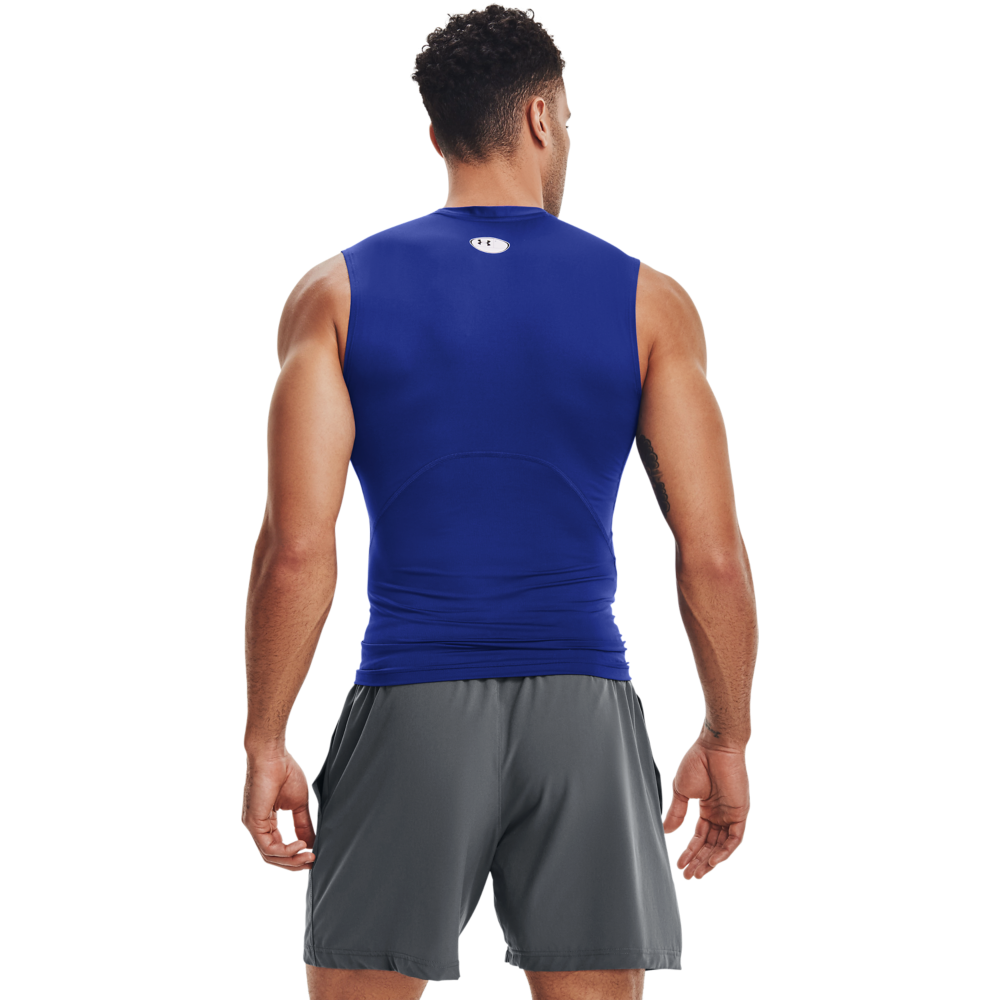 Under Armour Men's HeatGear Armour Sleeveless Shirt - ROYAL Thumbnail View 2