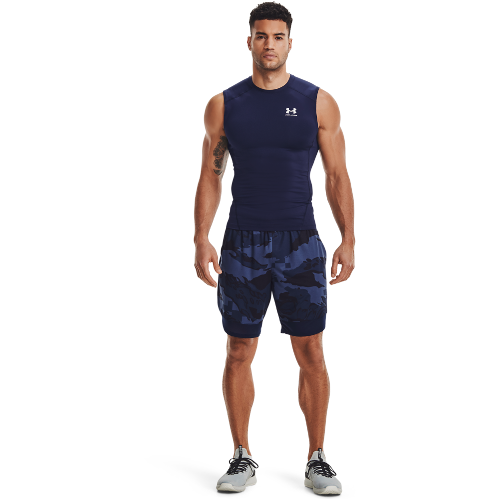 Under Armour Men's HeatGear Armour Sleeveless Shirt - NAVY Thumbnail View 4