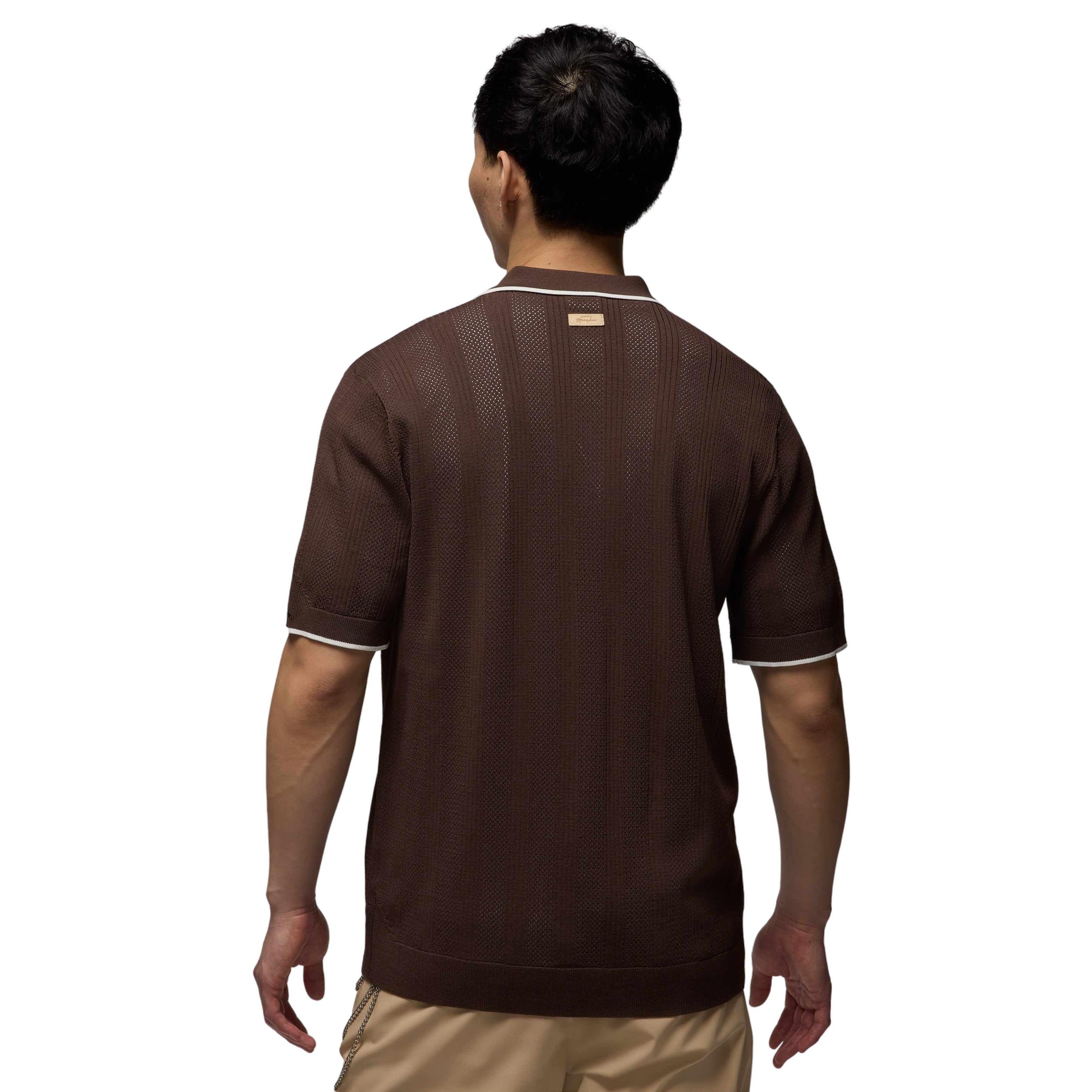 Jordan Men's Sport Short Sleeve Golf Sweater Top - BROWN Thumbnail View 2