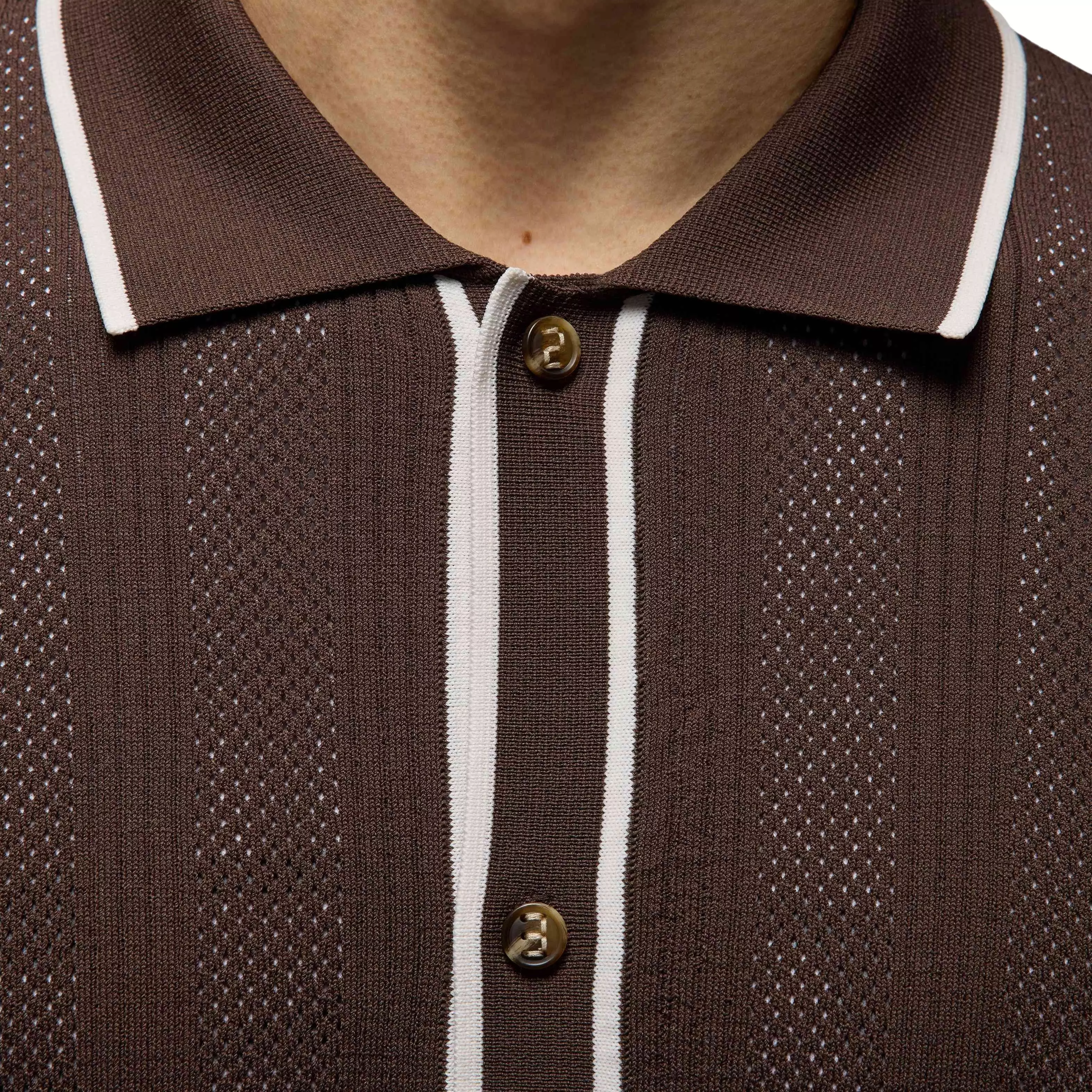 Jordan Men's Sport Short Sleeve Golf Sweater Top - BROWN