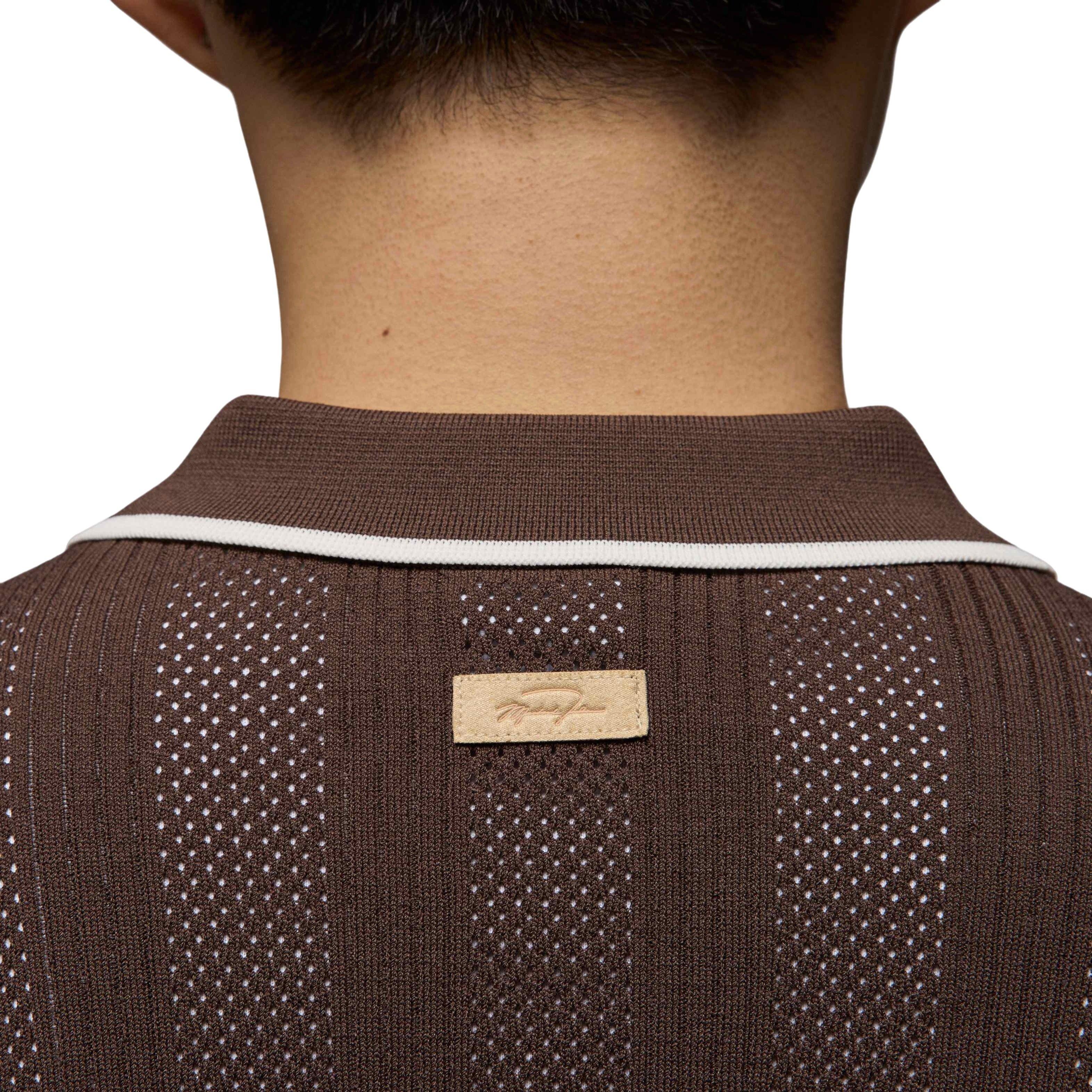 Jordan Men's Sport Short Sleeve Golf Sweater Top - BROWN Thumbnail View 5