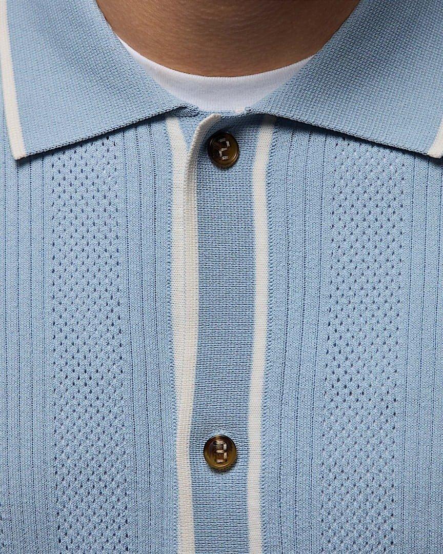 Jordan Men's Sport Short Sleeve Golf Sweater Top - BLUE Thumbnail View 4