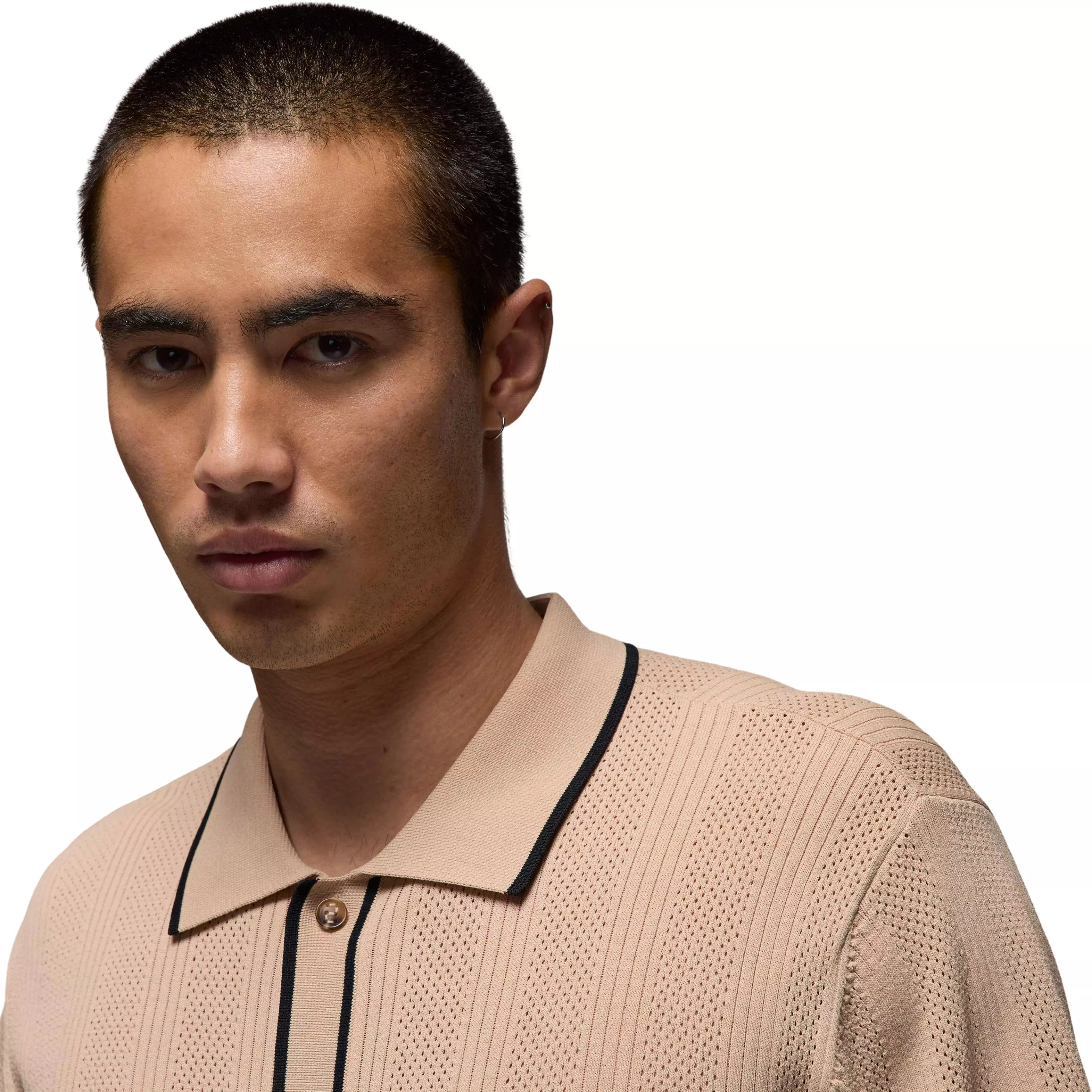 Jordan Men's Sport Short Sleeve Golf Sweater Top - LT BROWN