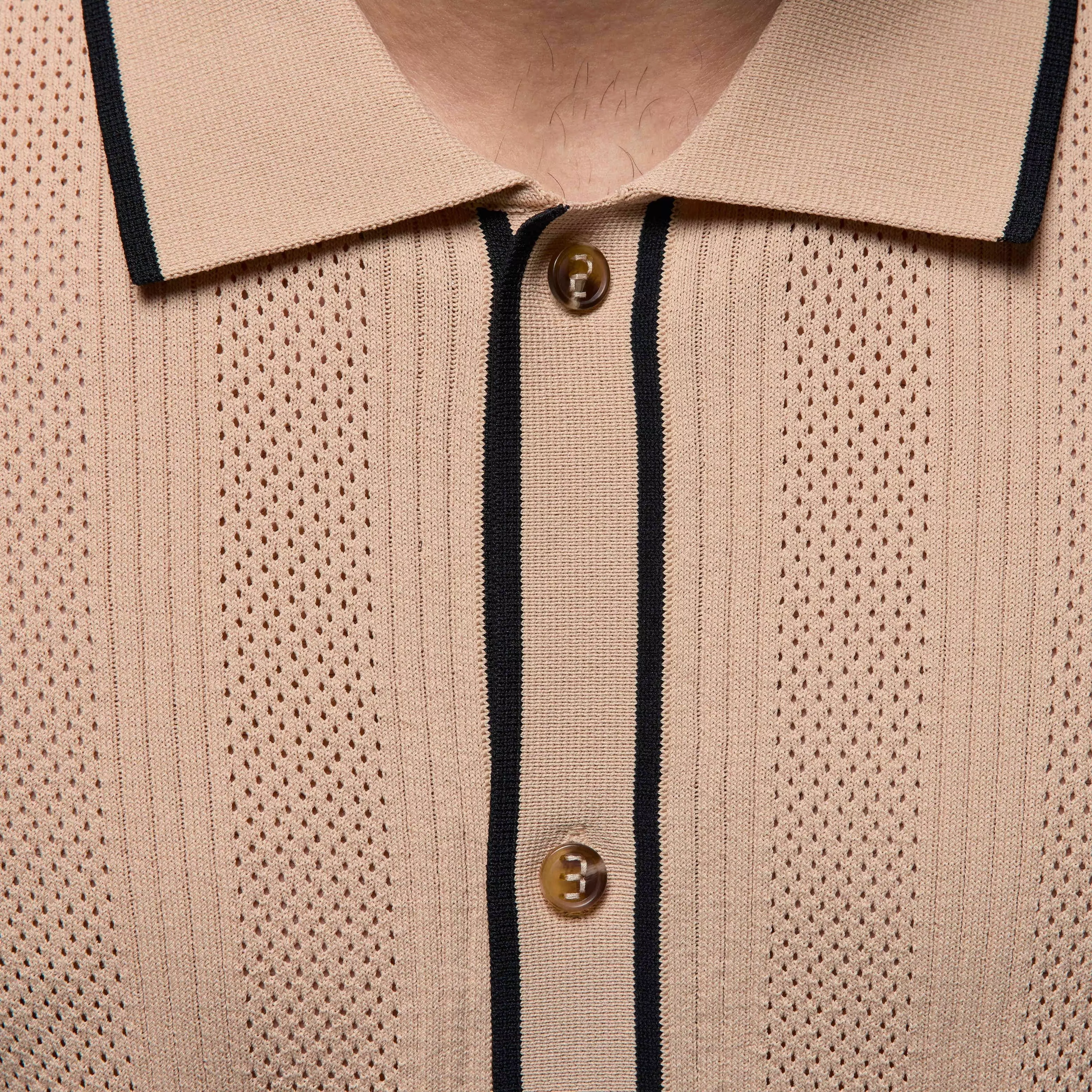 Jordan Men's Sport Short Sleeve Golf Sweater Top - LT BROWN