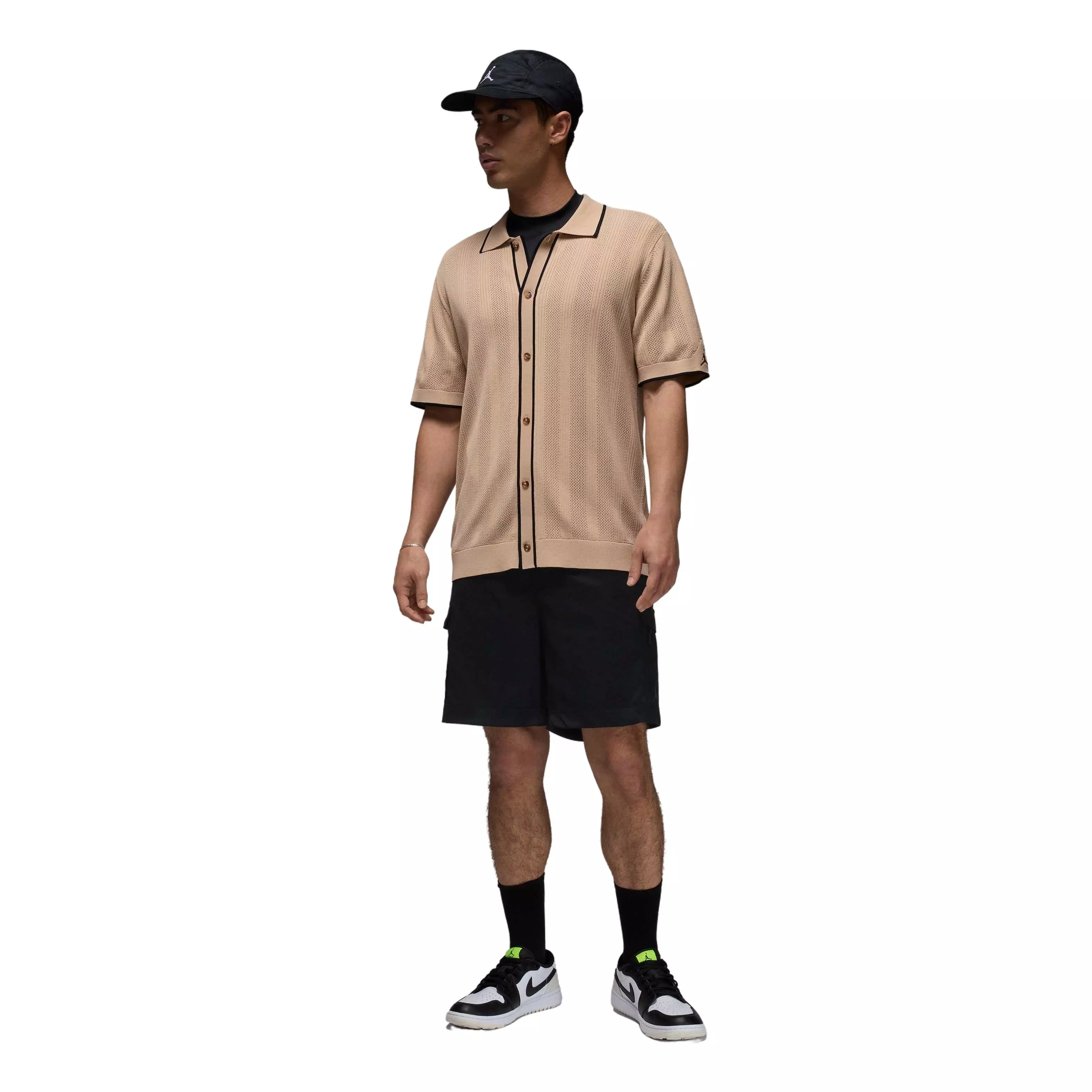 Jordan Men's Sport Short Sleeve Golf Sweater Top - LT BROWN