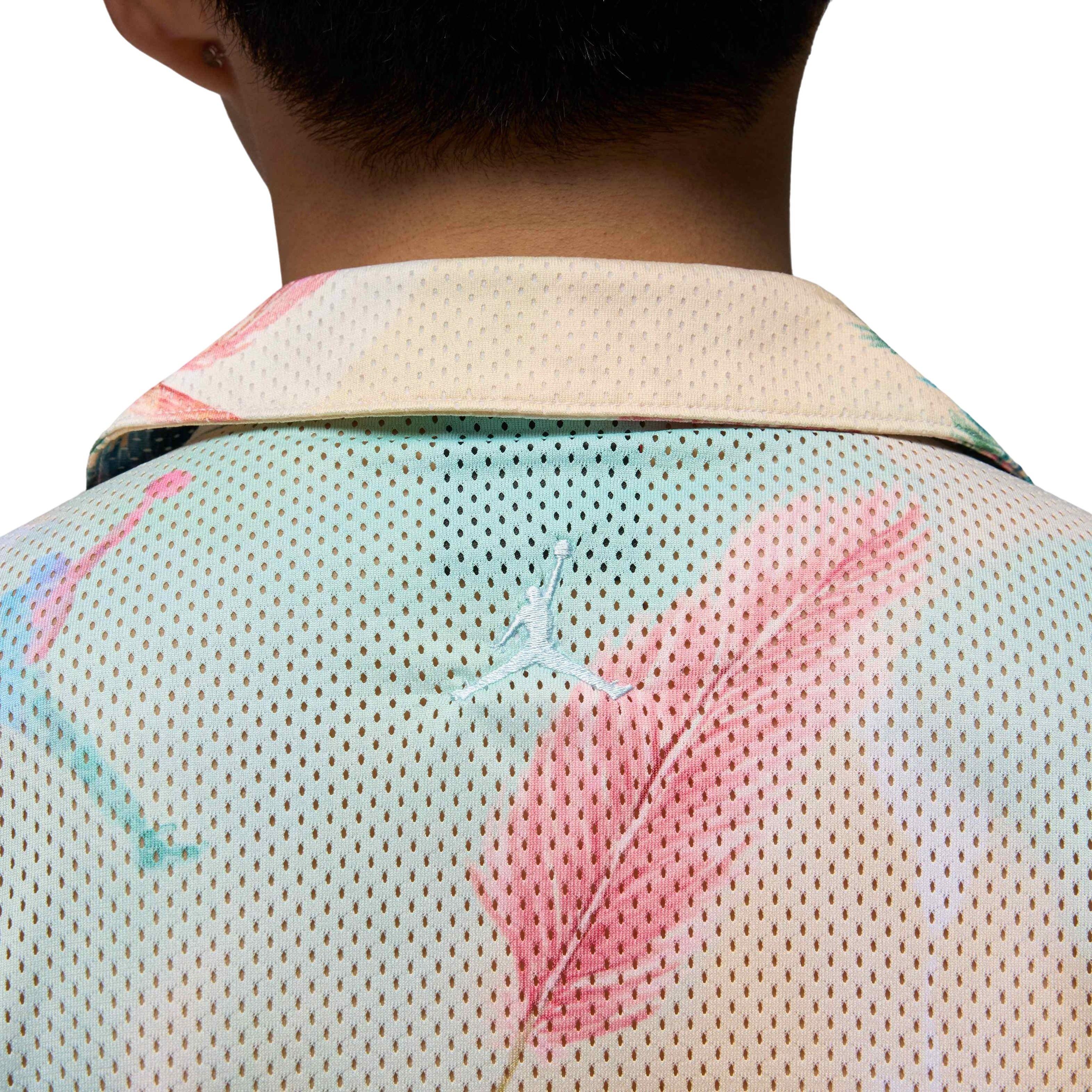 Jordan Men's Essentials Printed Camp Top -White/Blue - WHITE/BLUE Thumbnail View 4