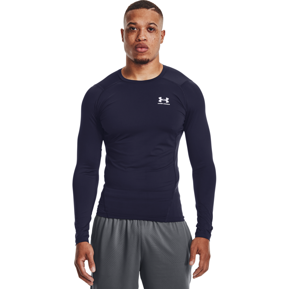 Under Armour Men's HeatGear Armour Long Sleeve Shirt - NAVY Thumbnail View 1