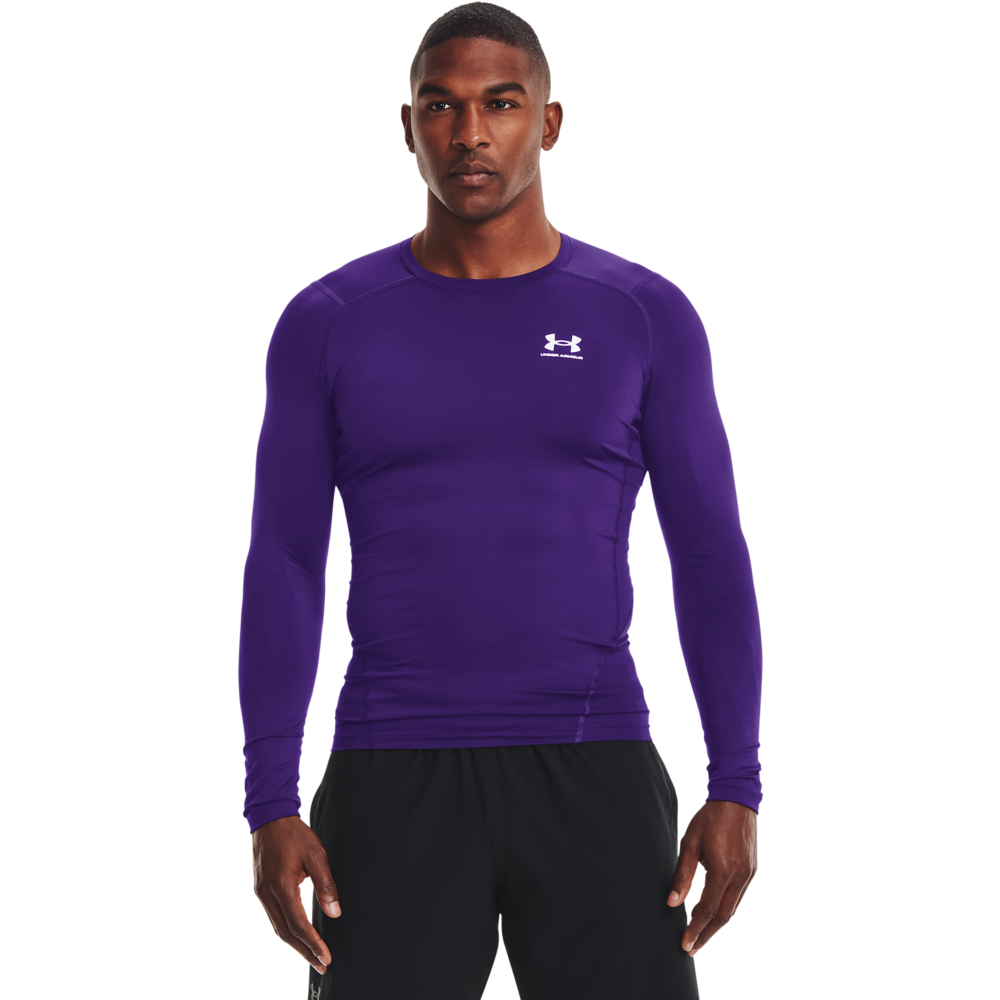Under Armour Men's HeatGear Armour Long Sleeve Shirt - PURPLE Thumbnail View 1