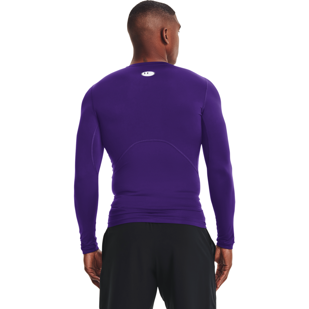 Under Armour Men's HeatGear Armour Long Sleeve Shirt - PURPLE Thumbnail View 2