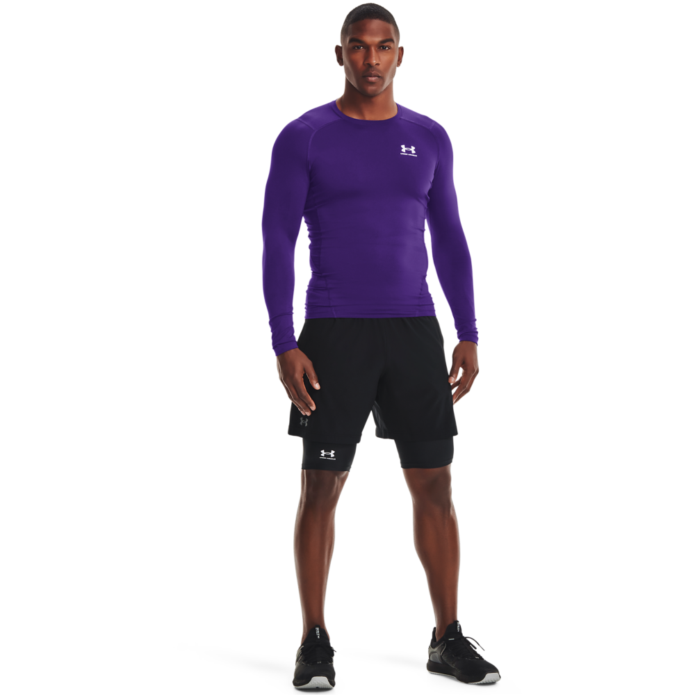 Under Armour Men's HeatGear Armour Long Sleeve Shirt - PURPLE Thumbnail View 4