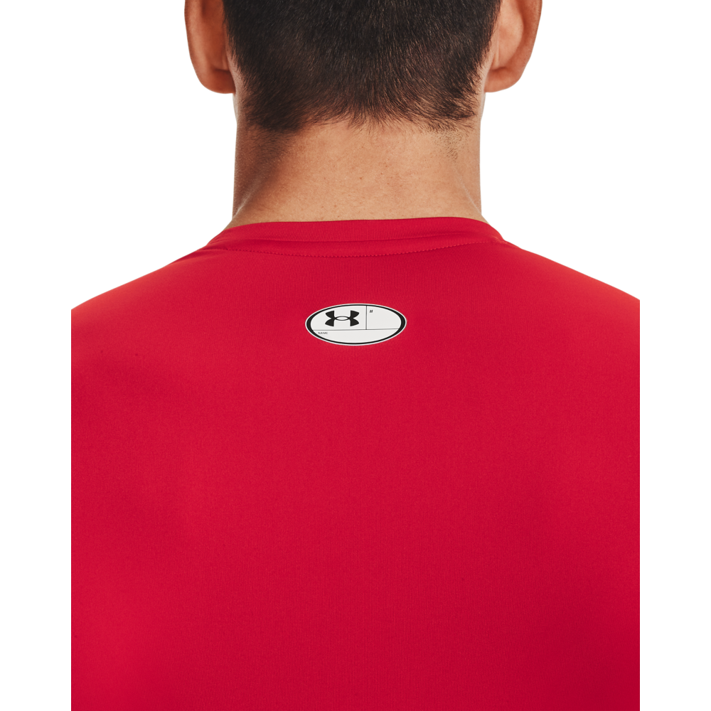 Under Armour Men's HeatGear Armour Long Sleeve Shirt - RED Thumbnail View 3