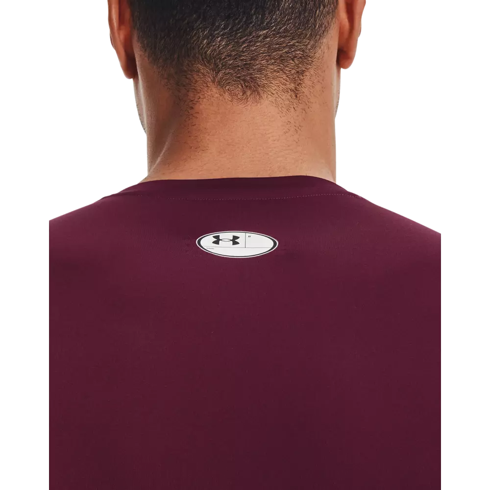 Under Armour Men's HeatGear Armour Long Sleeve Shirt - MAROON