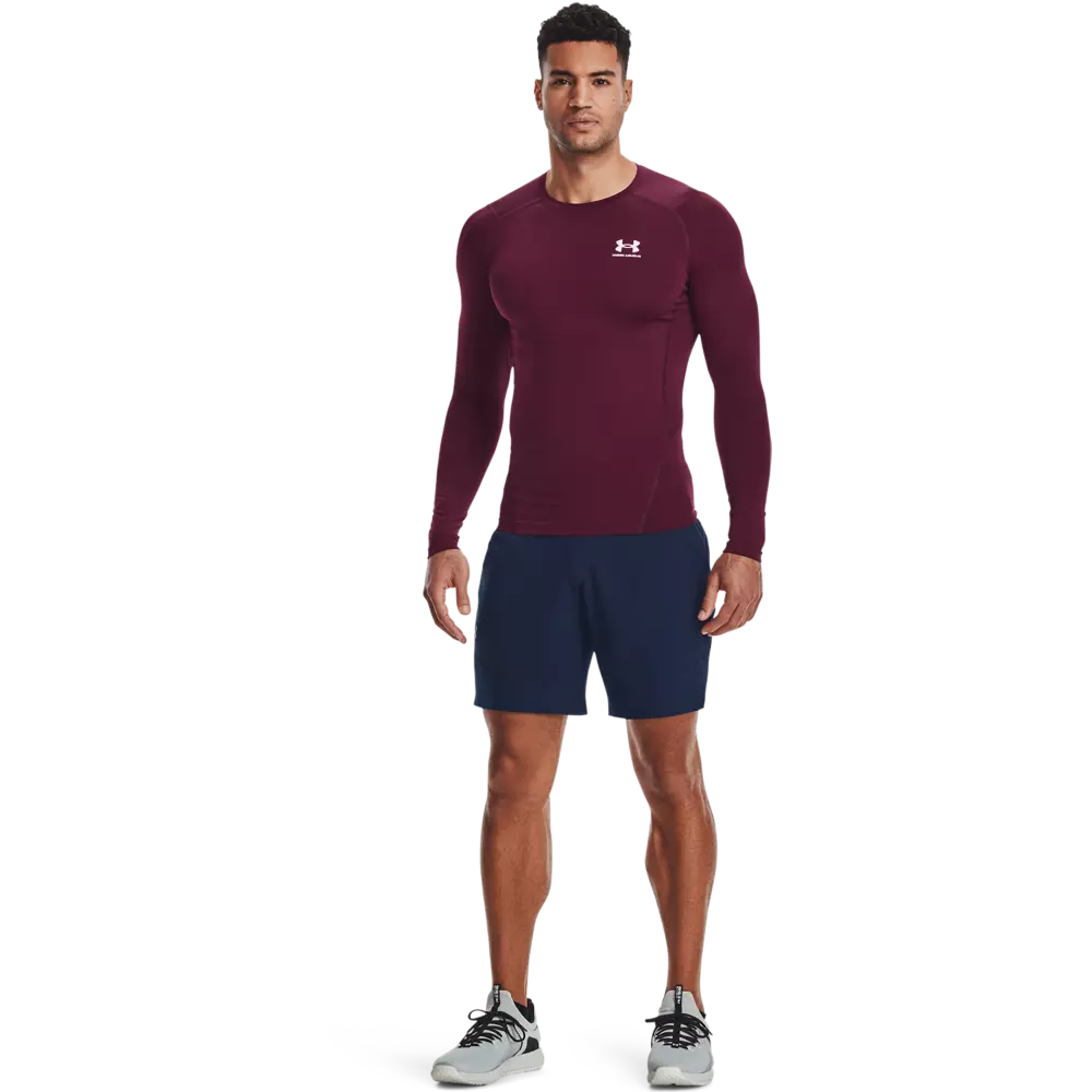 Under Armour Men's HeatGear Armour Long Sleeve Shirt - MAROON