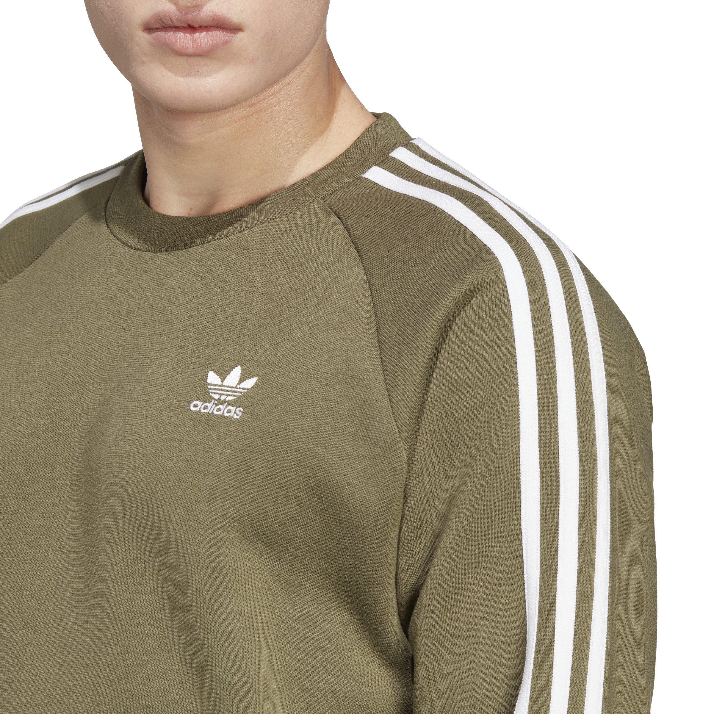 adidas Men s Originals Adicolor Classics 3 Stripes Crew Sweatshirt Green