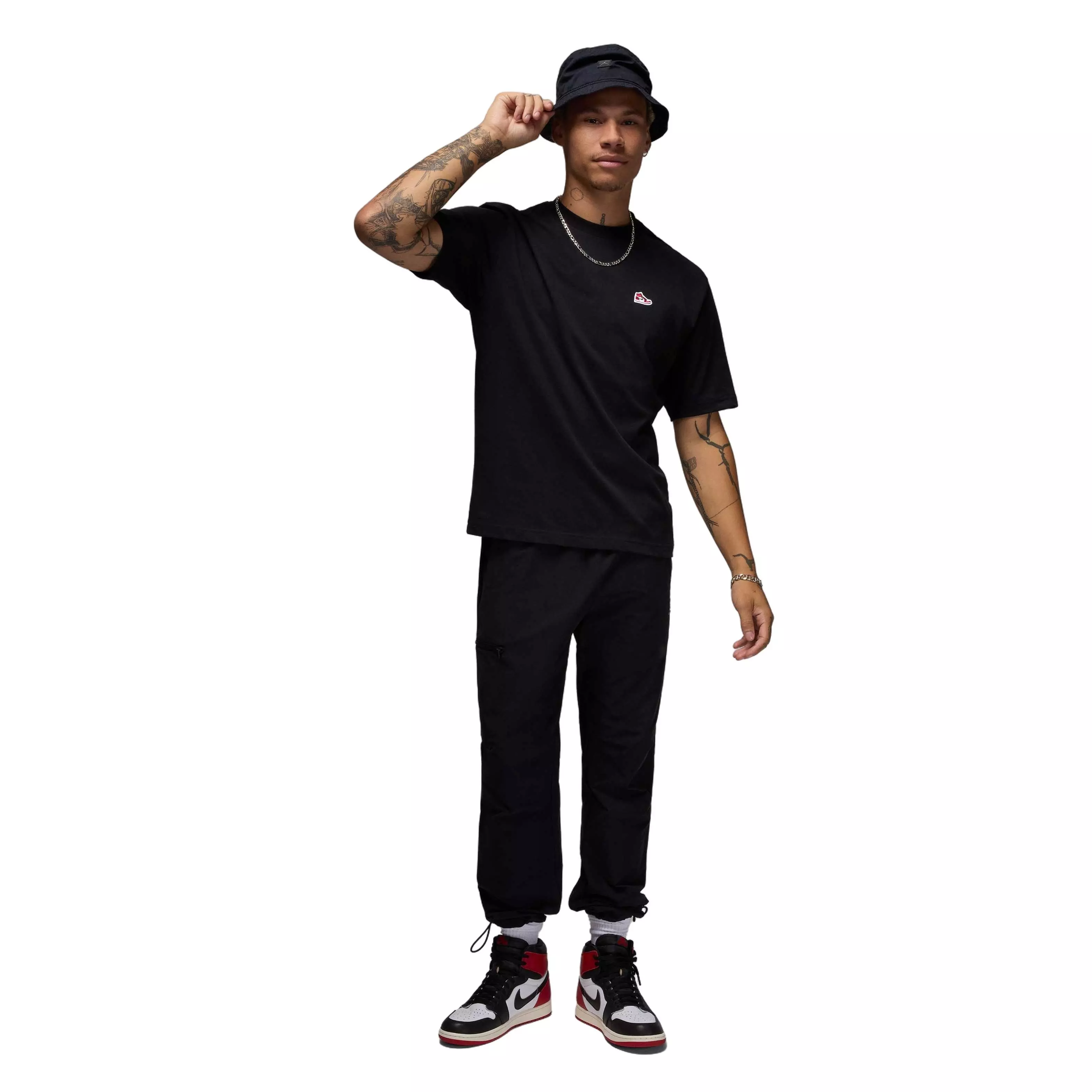 Jordan Men's Brand Sneaker Patch Short-Sleeve T-Shirt - BLACK