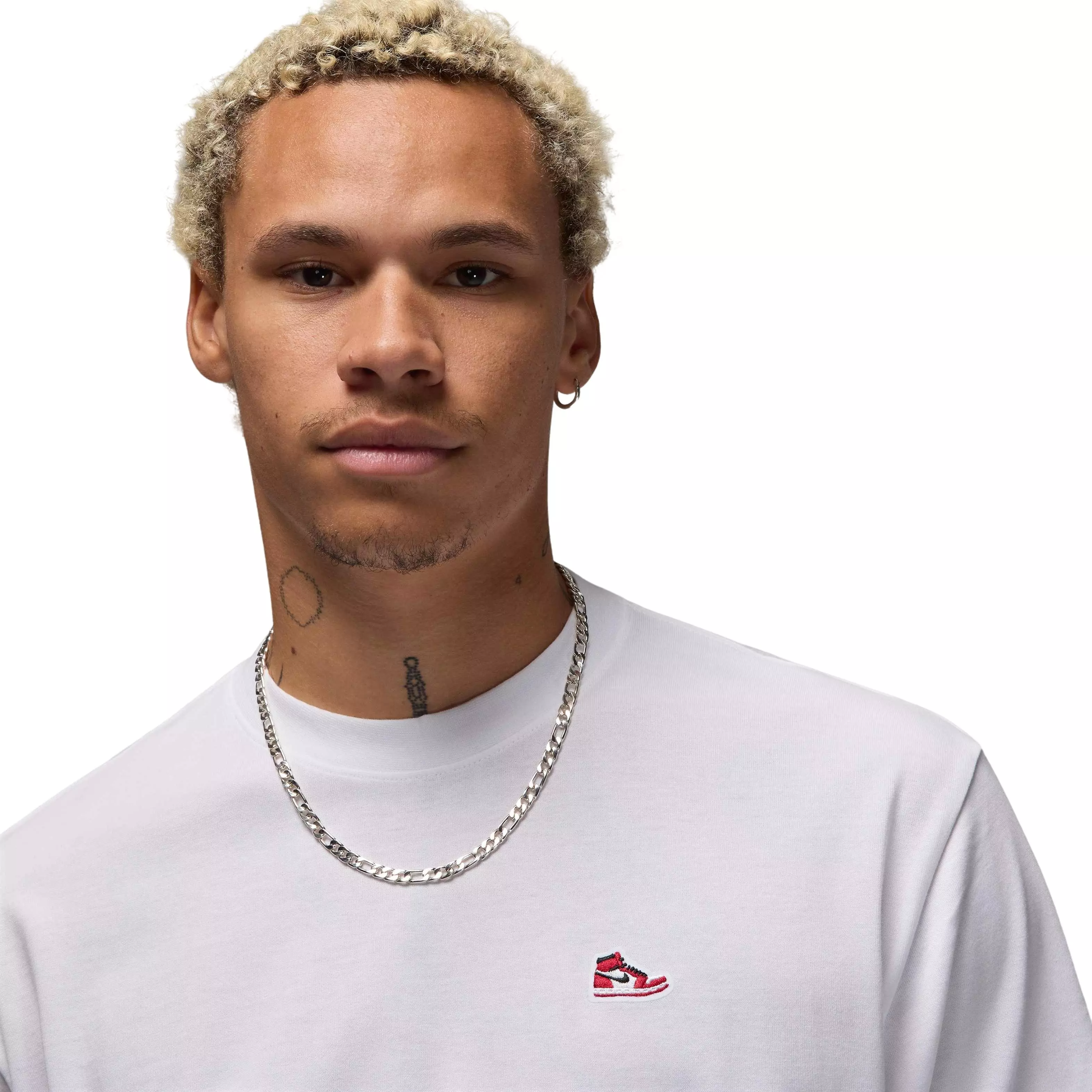 Jordan Men's Brand Sneaker Patch Short-Sleeve T-Shirt - WHITE