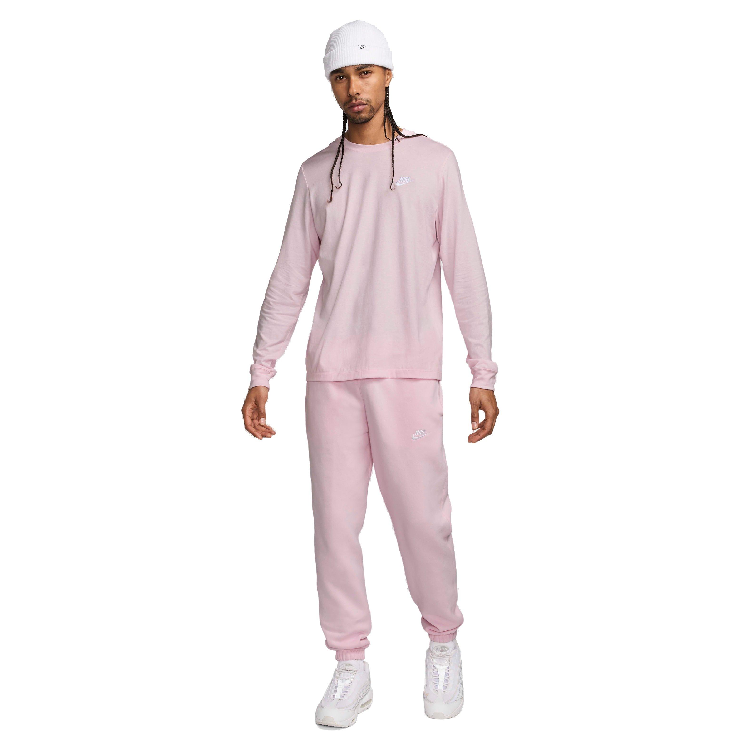 Nike Men's Sportswear Club Fleece Pants - PINK Thumbnail View 7