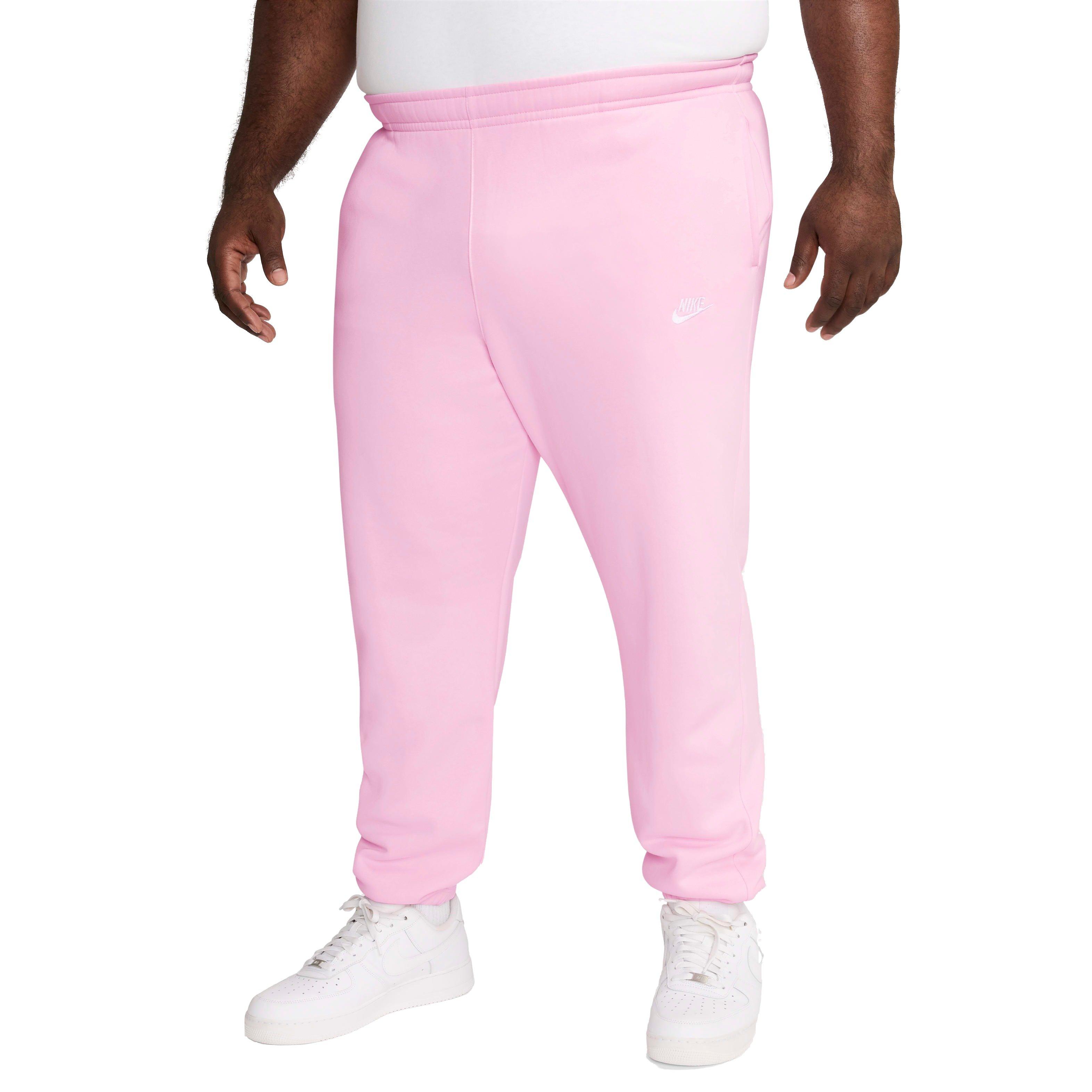 Nike Men's Sportswear Club Fleece Pants - PINK Thumbnail View 8
