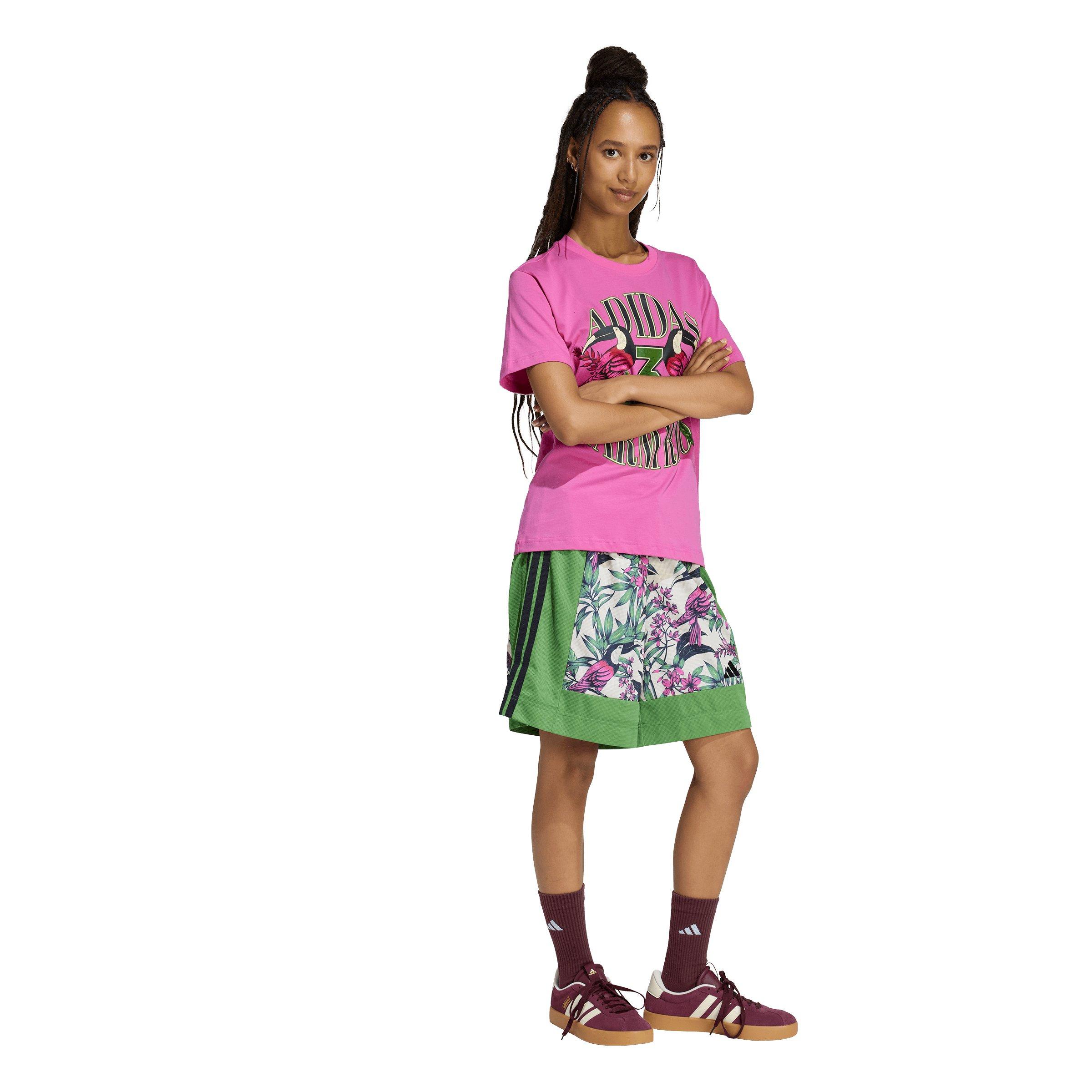 adidas x FARM Rio Women's Premium Shorts - Green - GREEN Thumbnail View 5