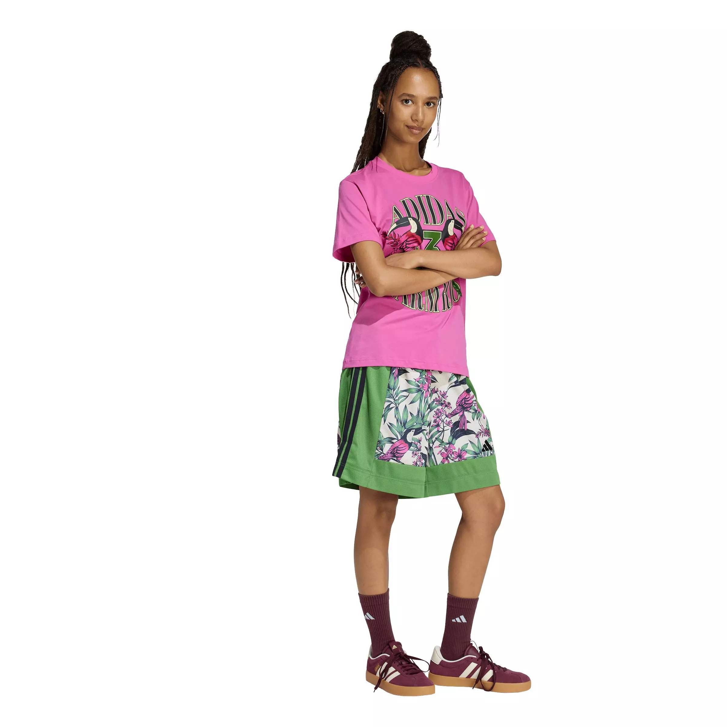 adidas x FARM Rio Women's Premium Shorts - Green - GREEN