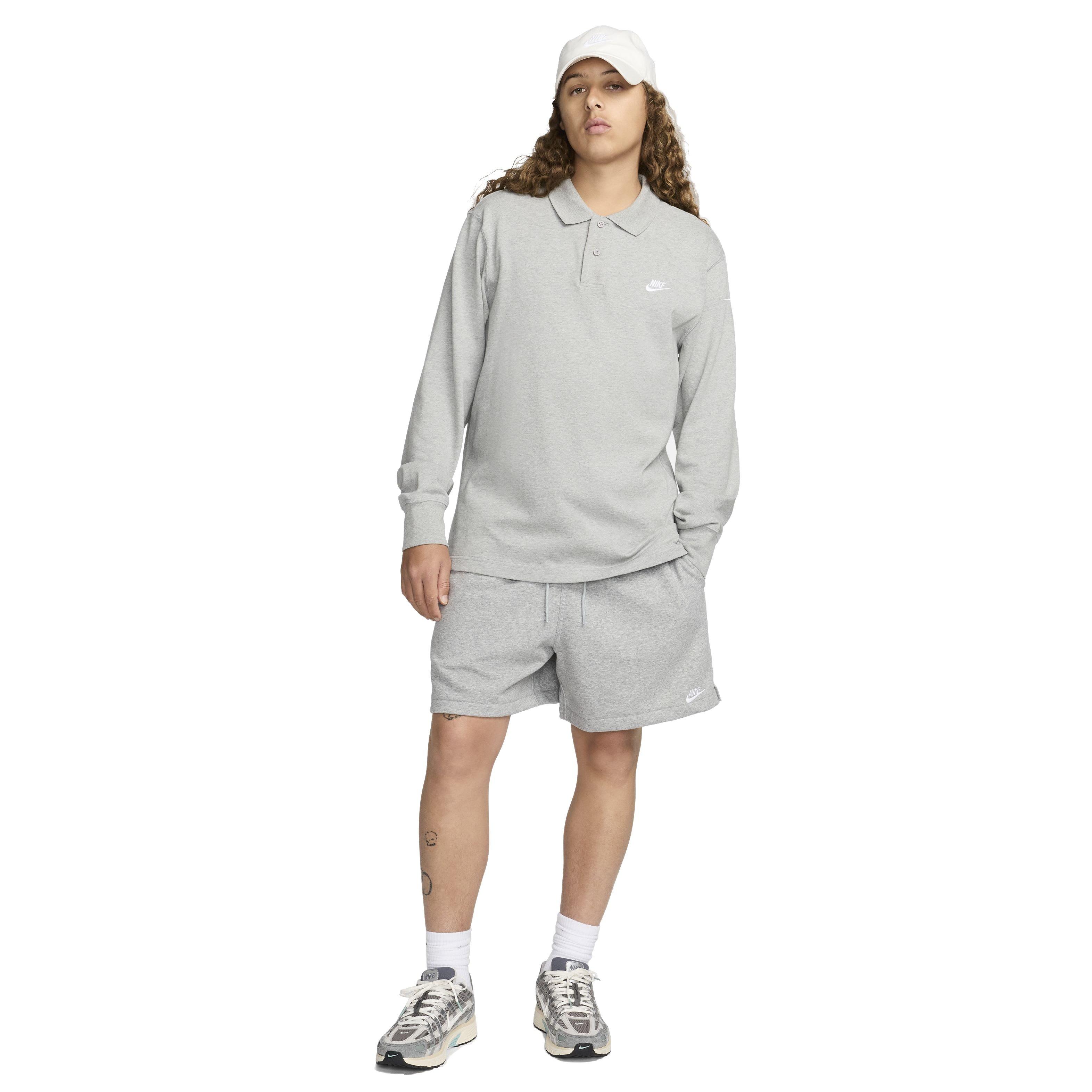 Nike Men's Club French Terry Flow Shorts - GREY Thumbnail View 6