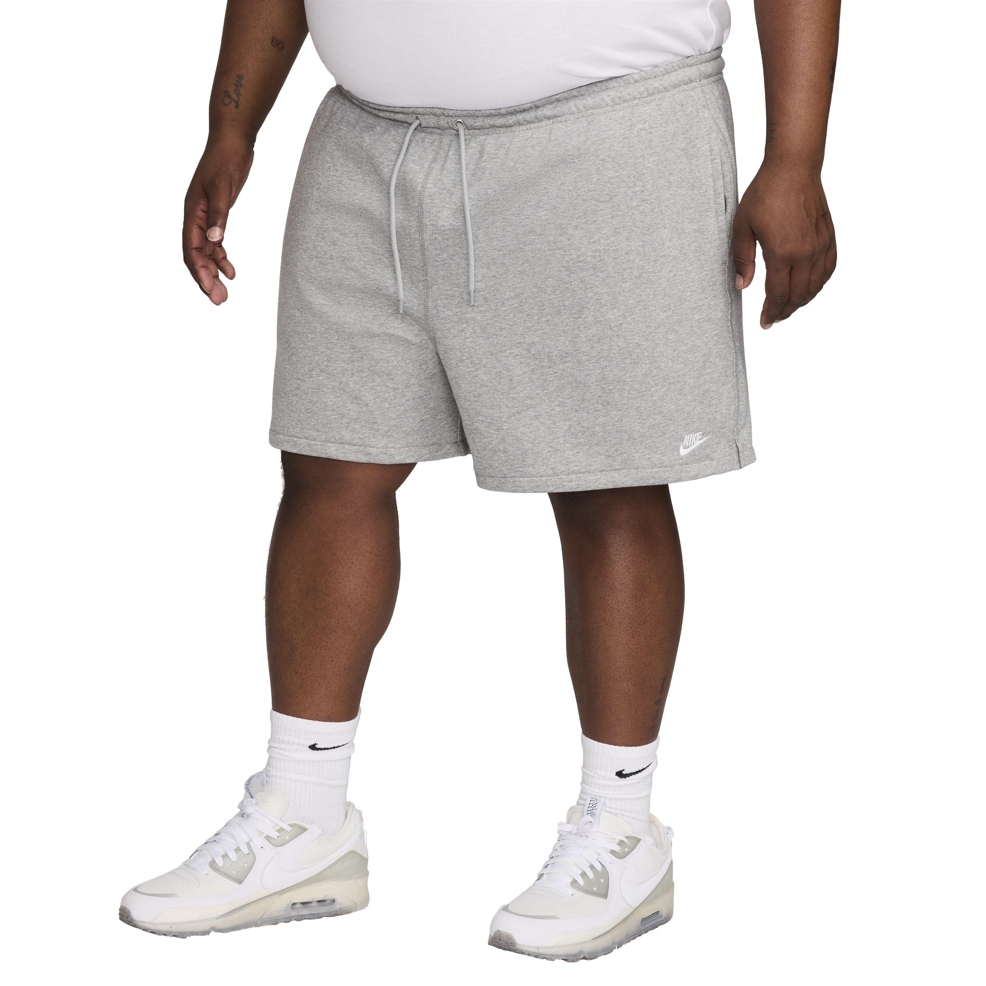 Nike Men's Club French Terry Flow Shorts - GREY Thumbnail View 7