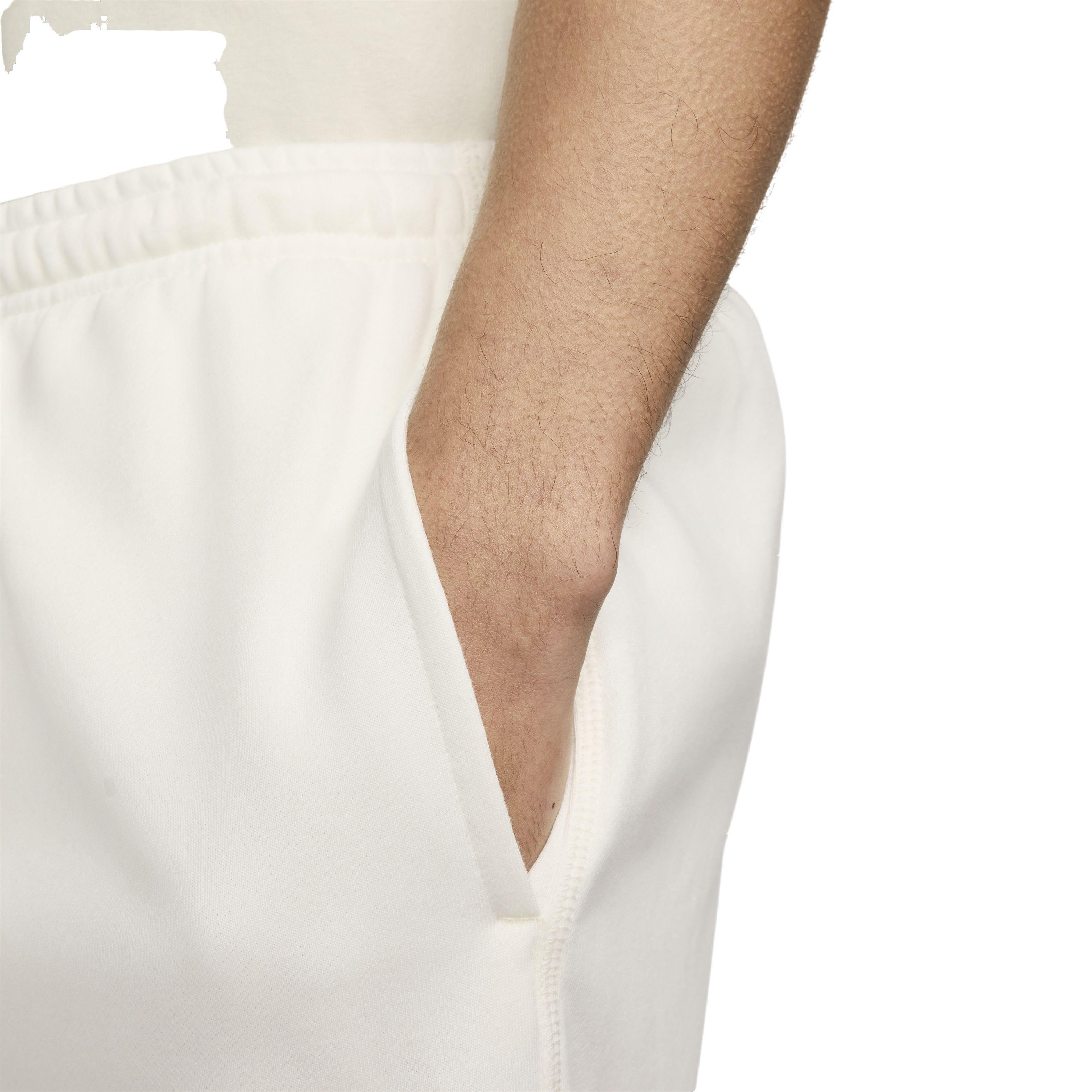 Nike Men's Club French Terry Flow Shorts - WHITE Thumbnail View 4