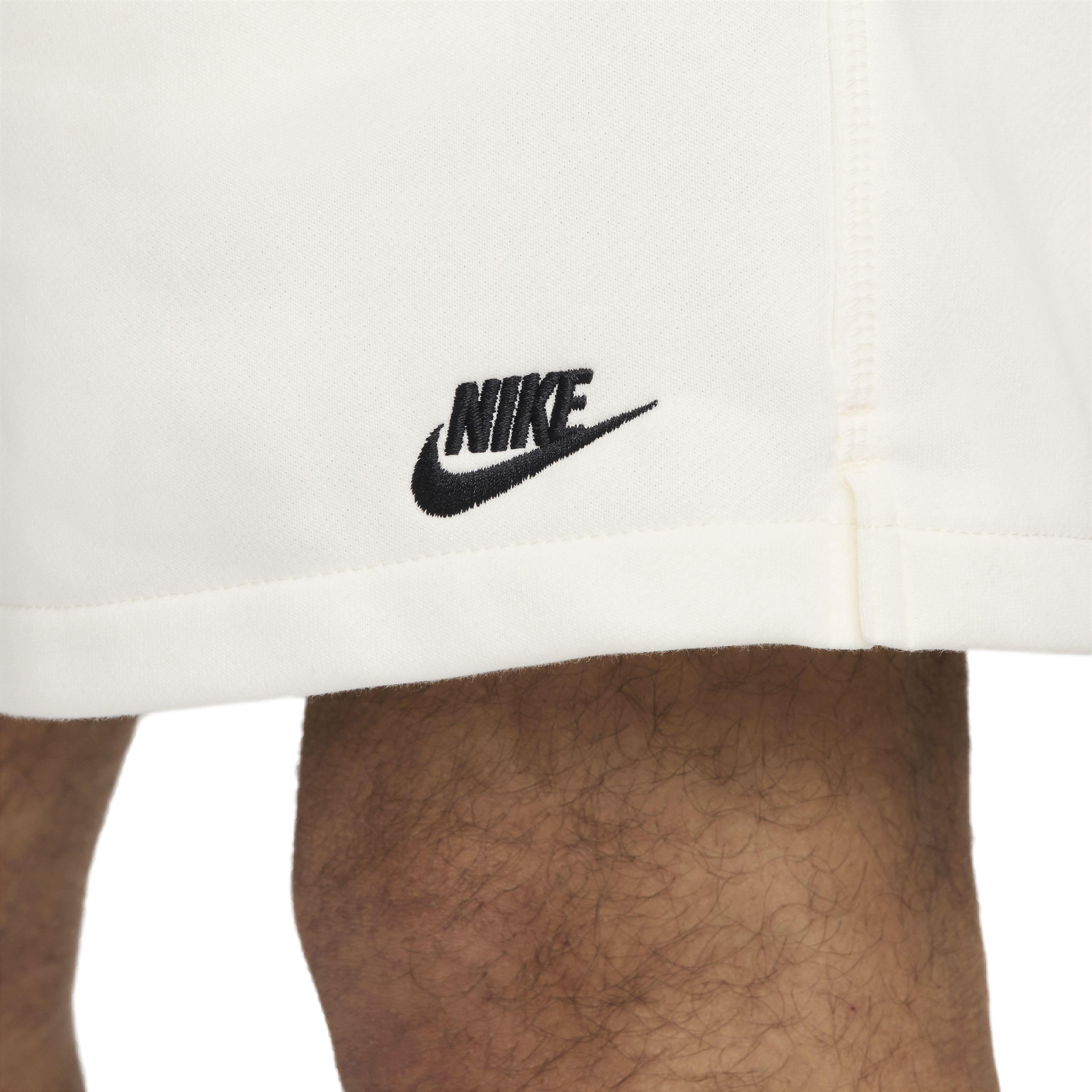 Nike Men's Club French Terry Flow Shorts - WHITE Thumbnail View 5