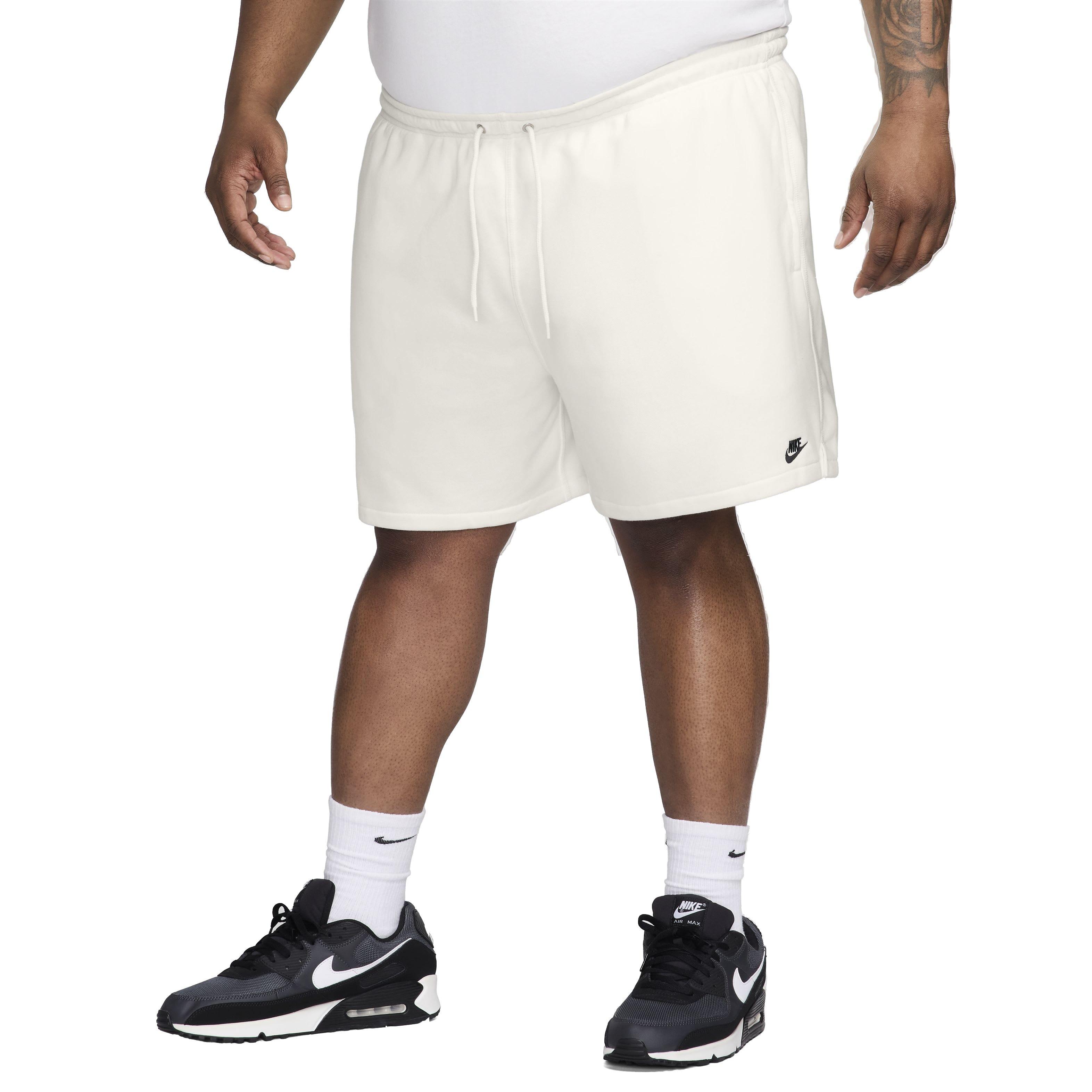 Nike Men's Club French Terry Flow Shorts - WHITE Thumbnail View 8