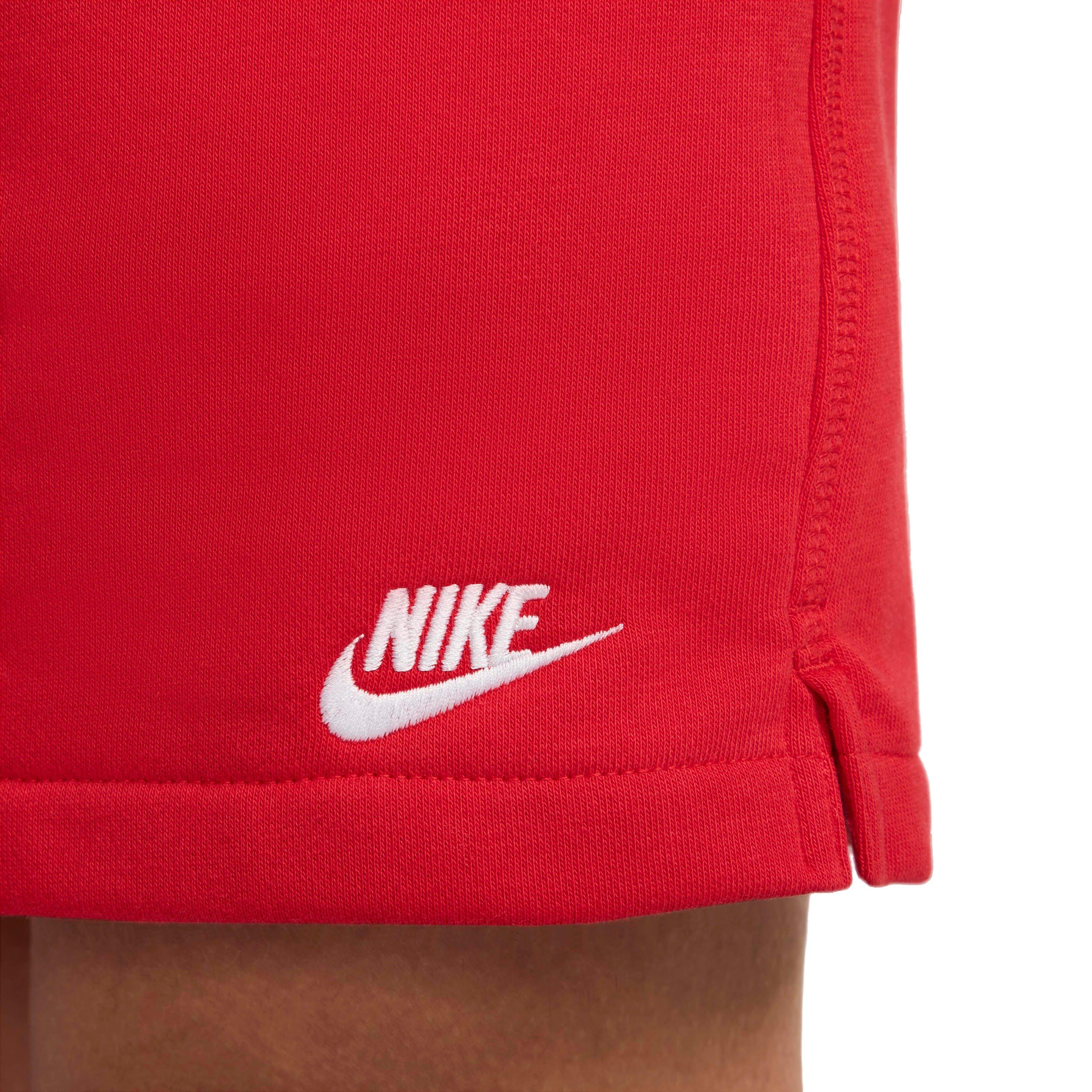 Nike Men's Club French Terry Flow Shorts - RED Thumbnail View 5