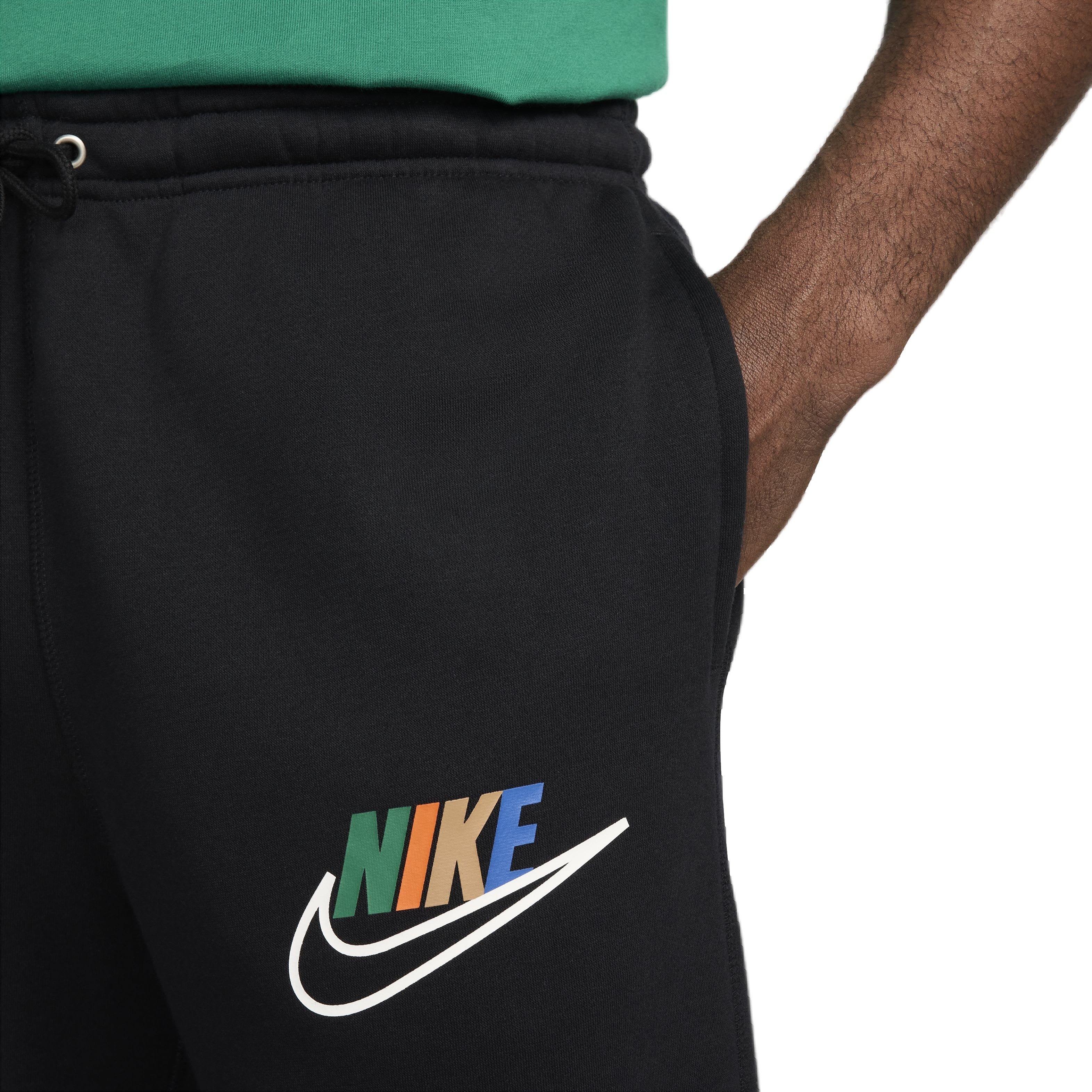 Nike Men's Club Fleece Open-Hem Sweatpants - BLACK Thumbnail View 3