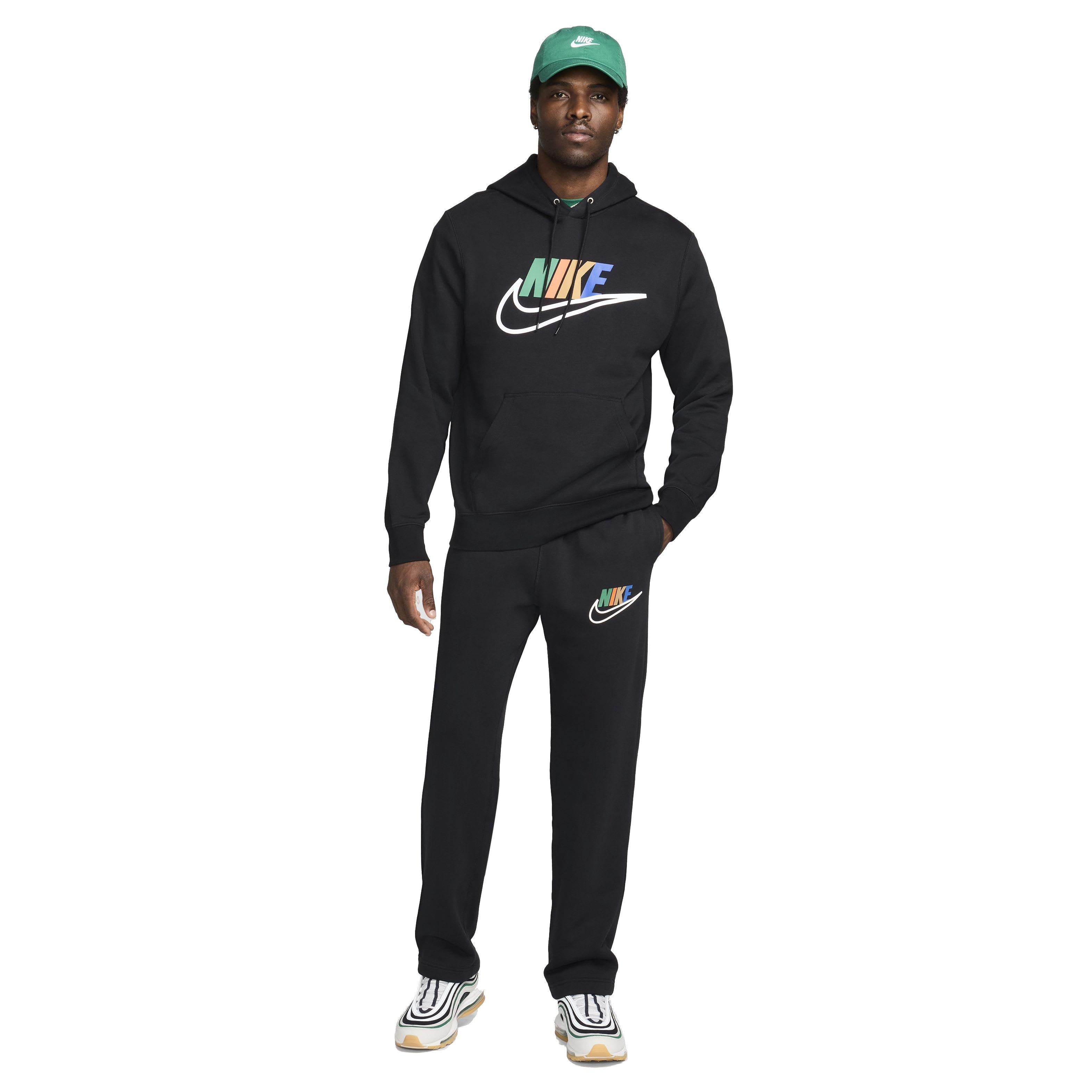 Nike Men's Club Fleece Open-Hem Sweatpants - BLACK Thumbnail View 5