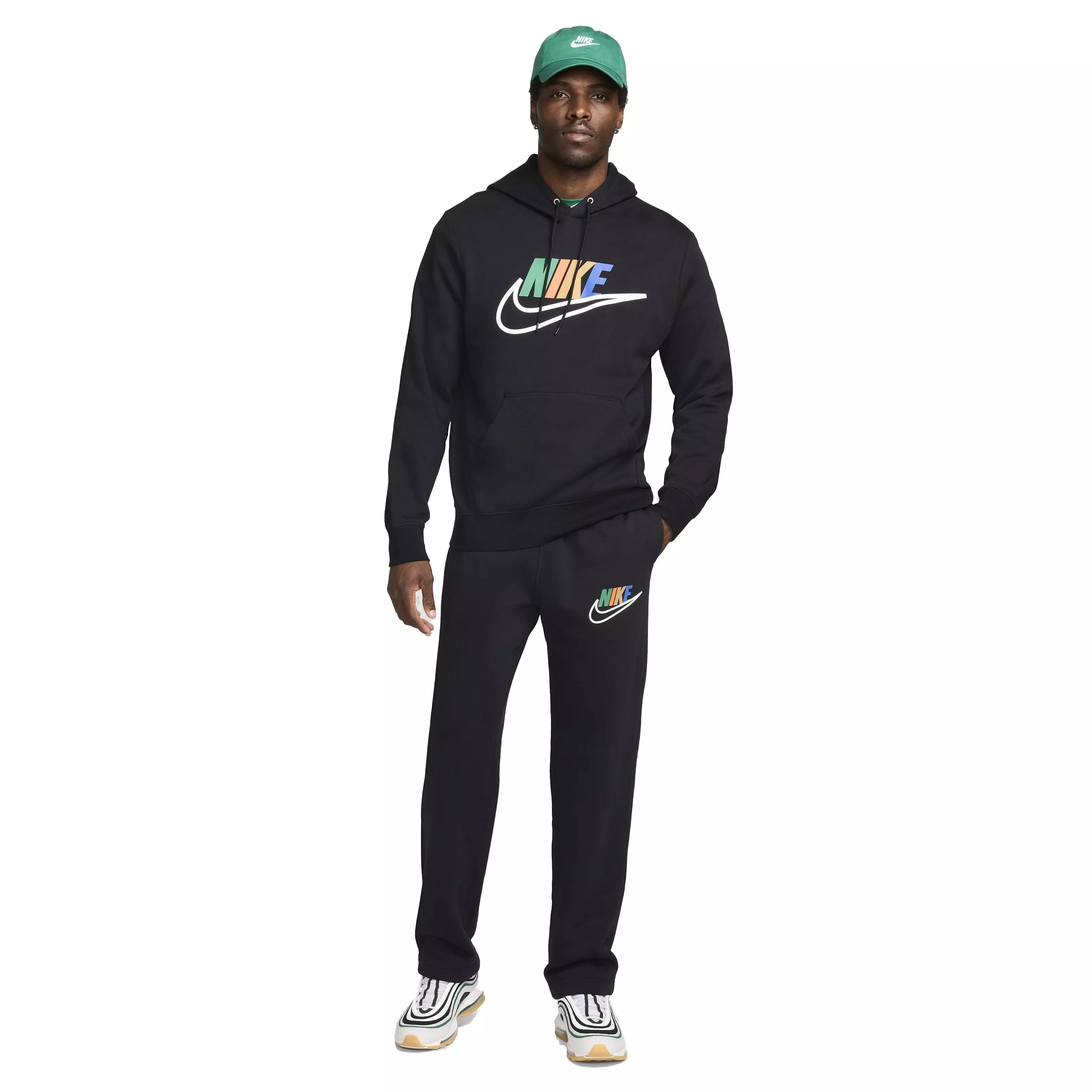 Nike Men's Club Fleece Open-Hem Sweatpants - BLACK