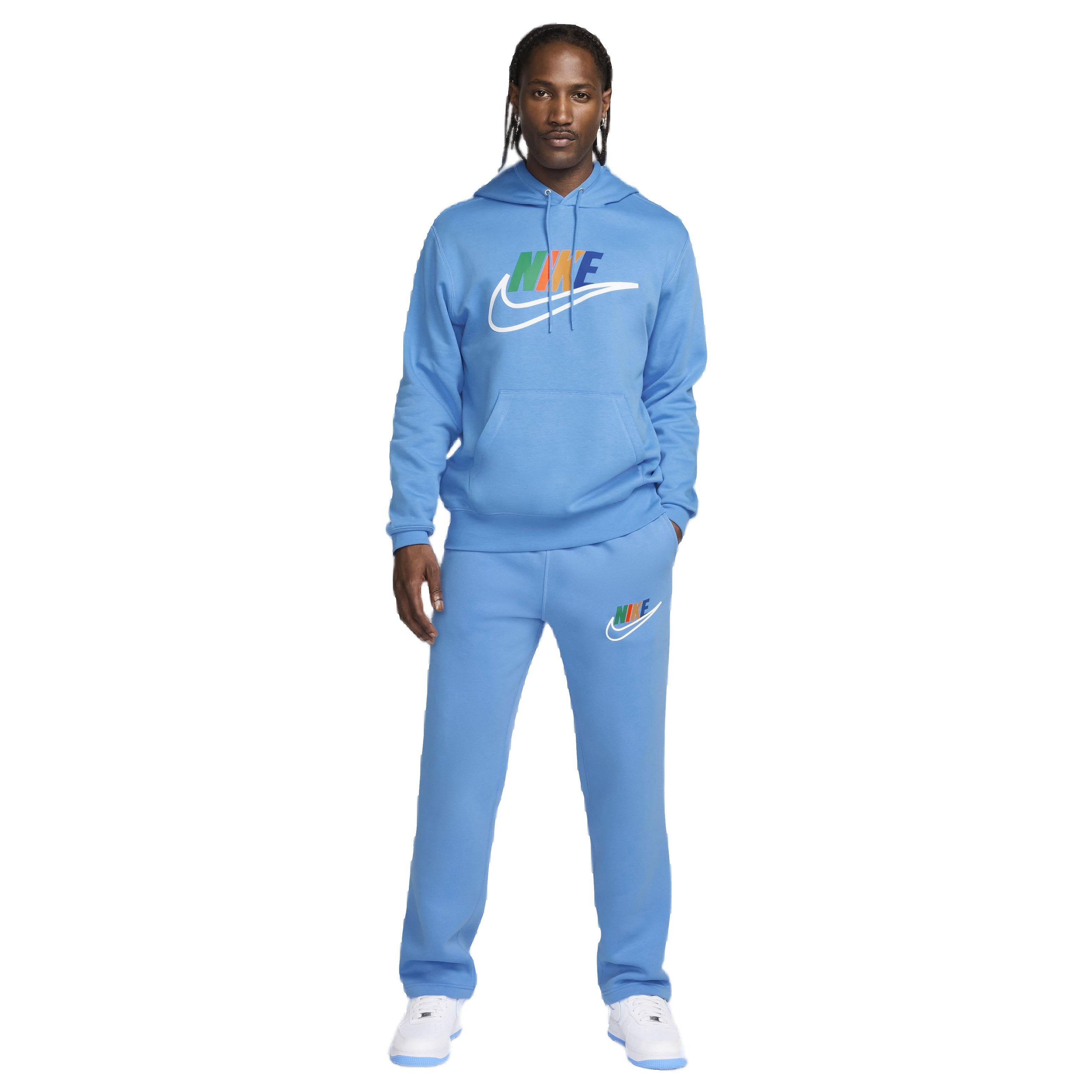 Nike Men's Club Fleece Open-Hem Sweatpants - BLUE Thumbnail View 5
