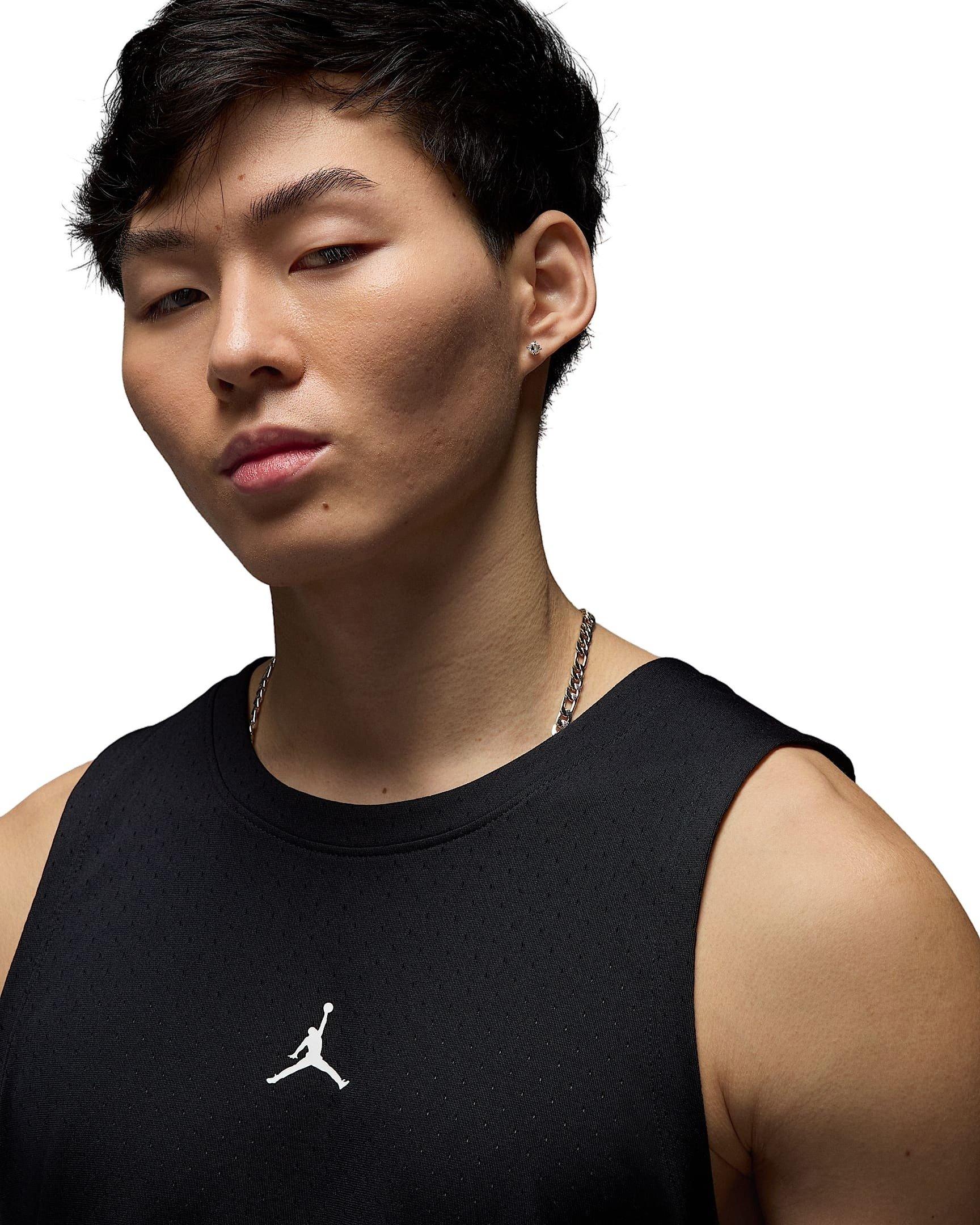 Jordan Men's Sport Dri-FIT Mesh Jersey - BLACK Thumbnail View 3