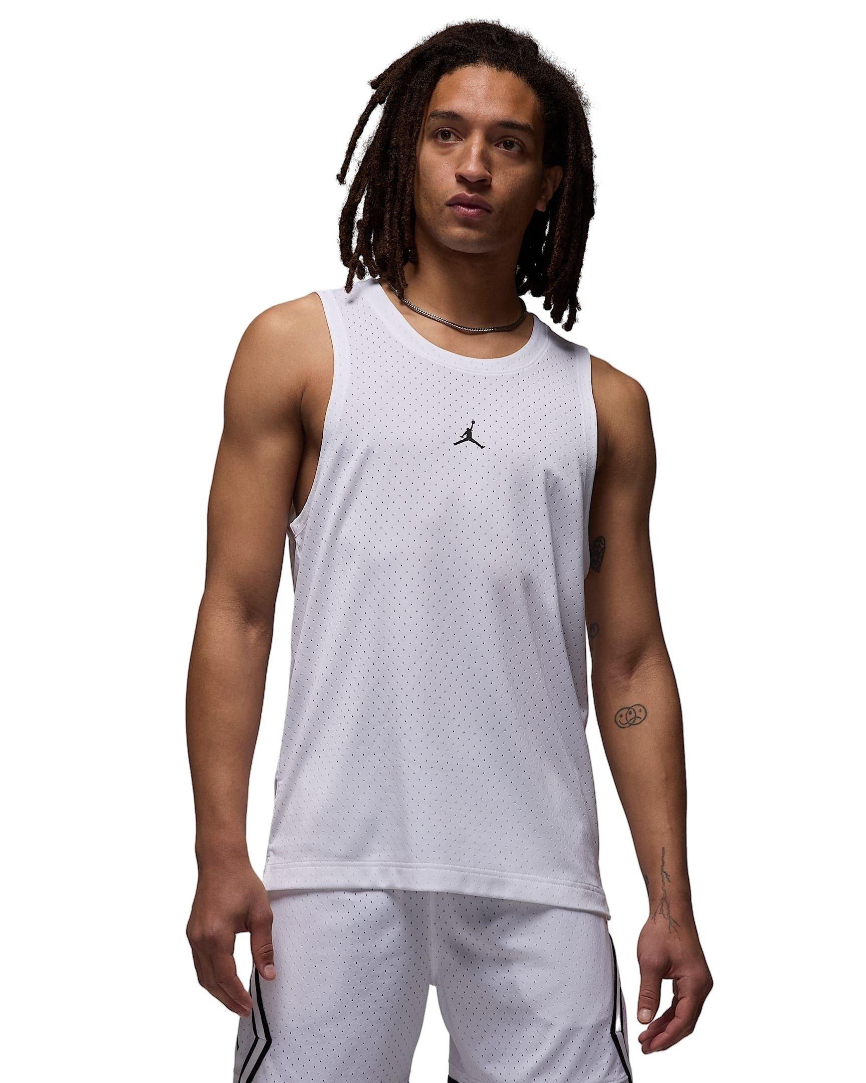 Jordan Men's Sport Dri-FIT Mesh Jersey - WHITE Thumbnail View 1