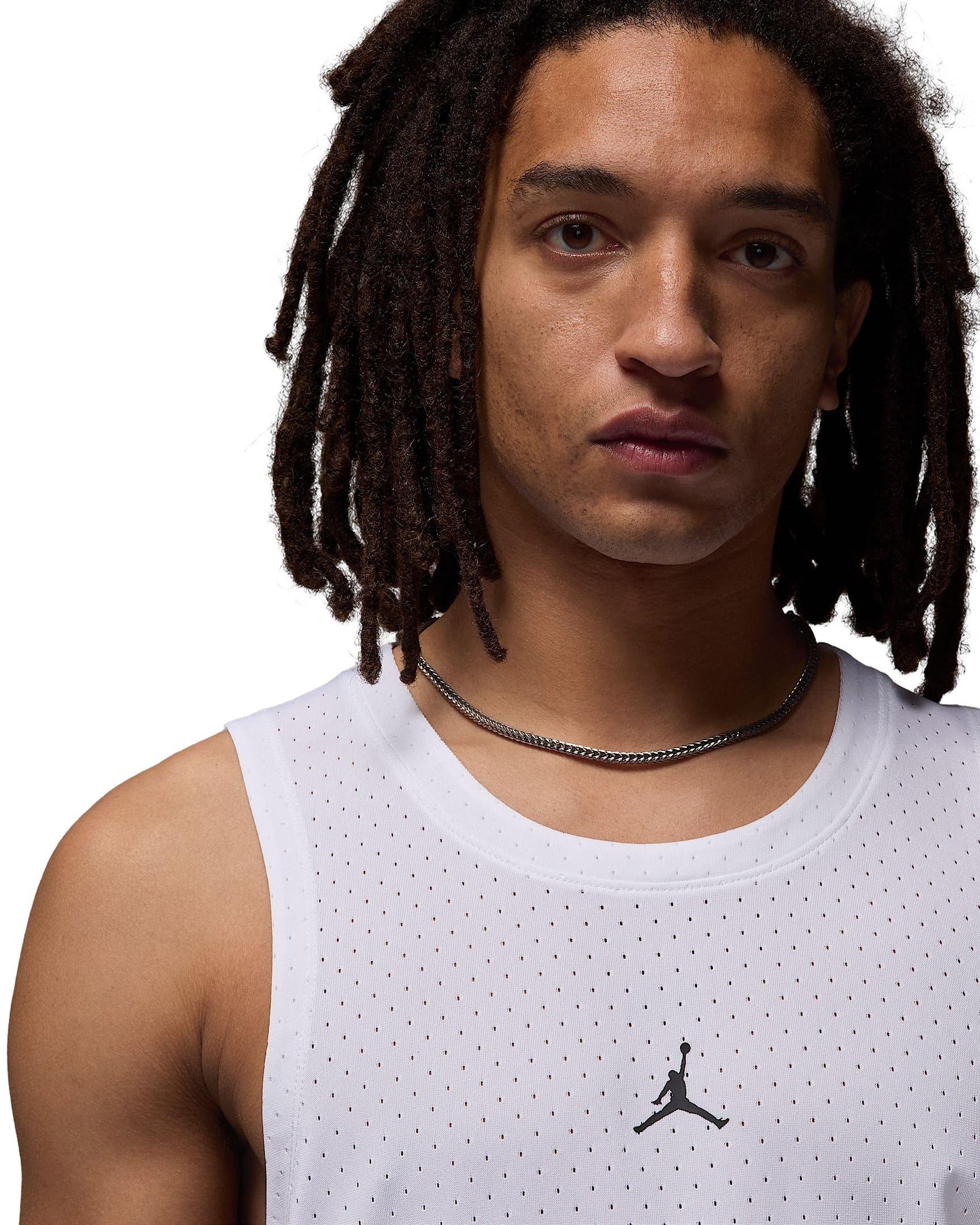 Jordan Men's Sport Dri-FIT Mesh Jersey - WHITE Thumbnail View 3