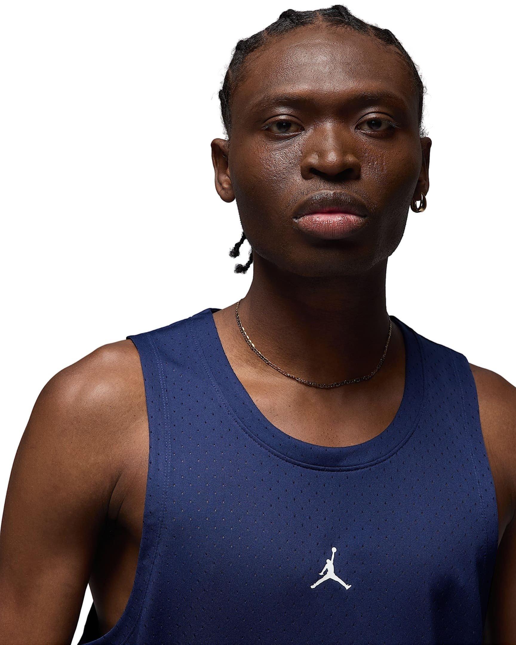 Jordan Men's Sport Dri-FIT Mesh Jersey - NAVY Thumbnail View 3