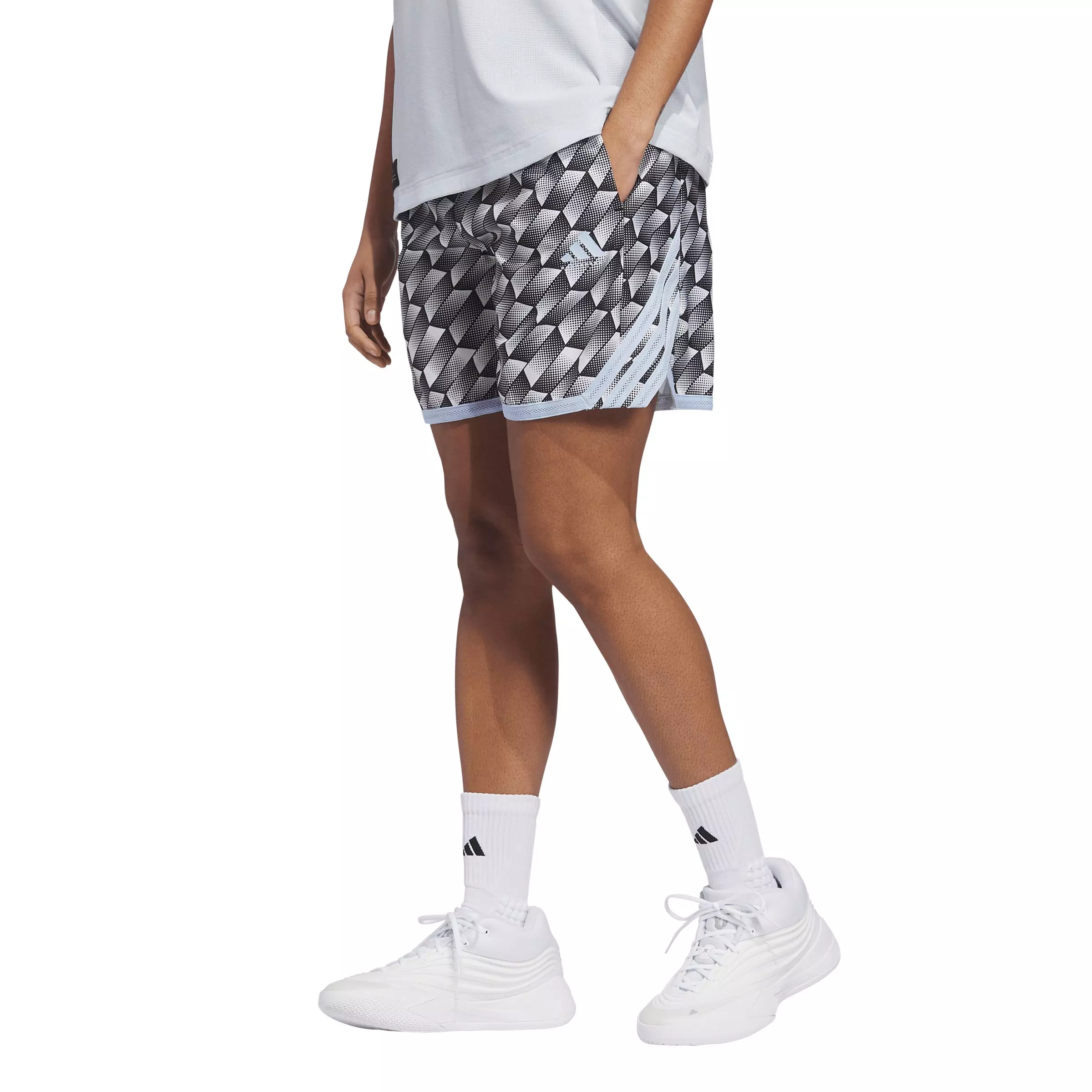 adidas Women's Crazy Lite Kaleidoscope All Over Print Shorts - Black - BLACK