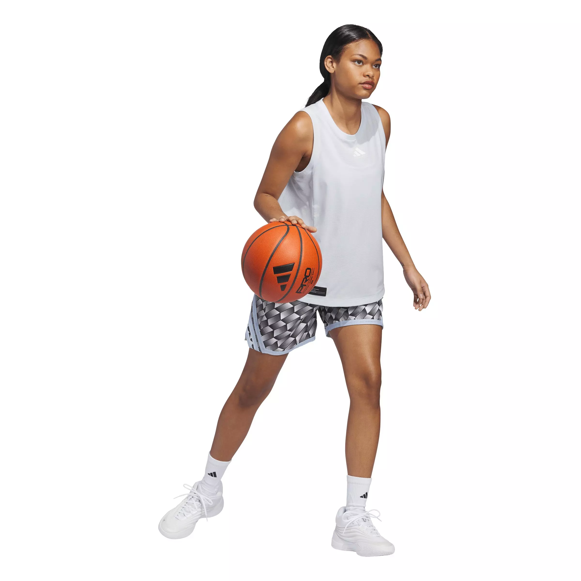 adidas Women's Crazy Lite Kaleidoscope All Over Print Shorts - Black - BLACK