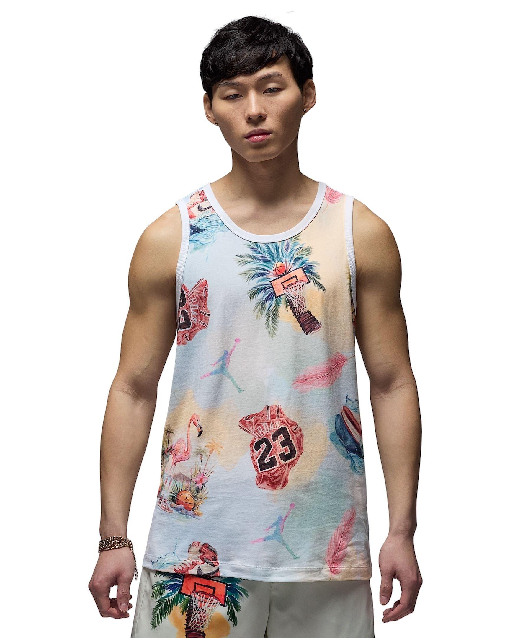Jordan Men's Flight Essentials Flamingo Tank Top - White - WHITE Thumbnail View 1