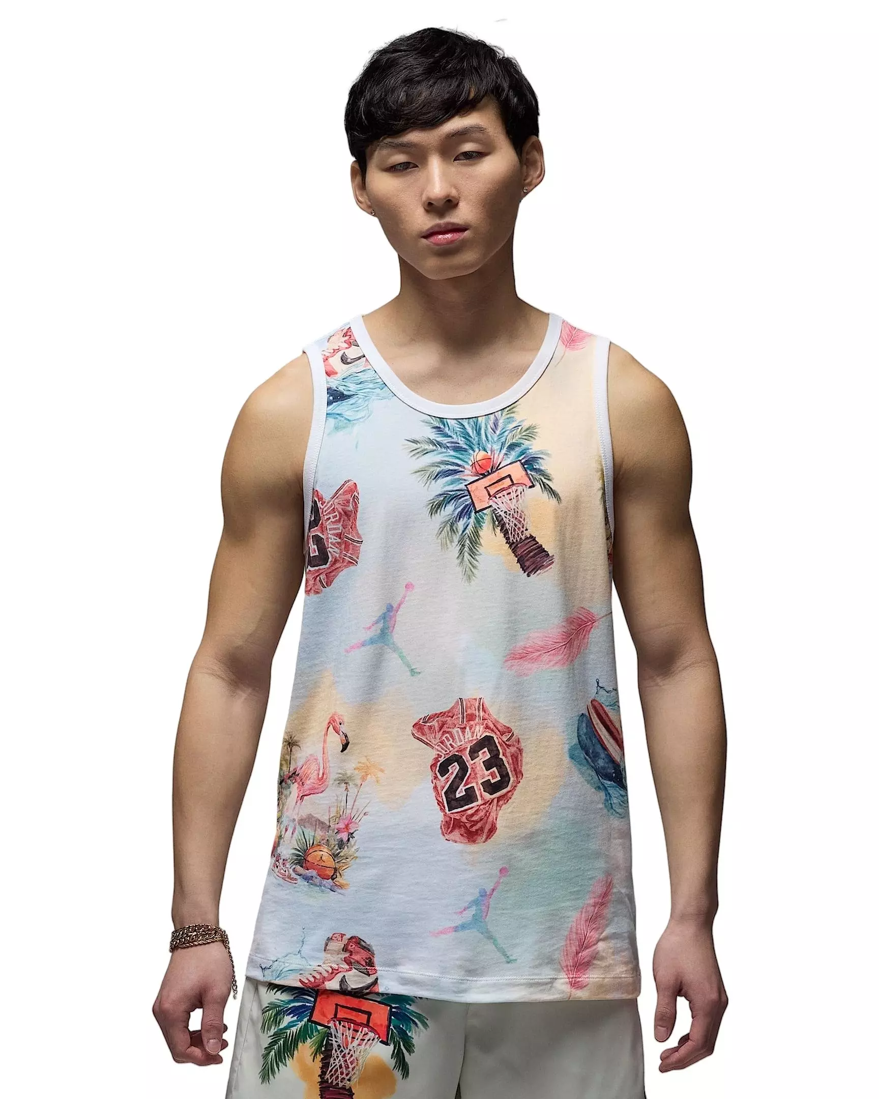 Jordan Men's Flight Essentials Flamingo Tank Top - White - WHITE