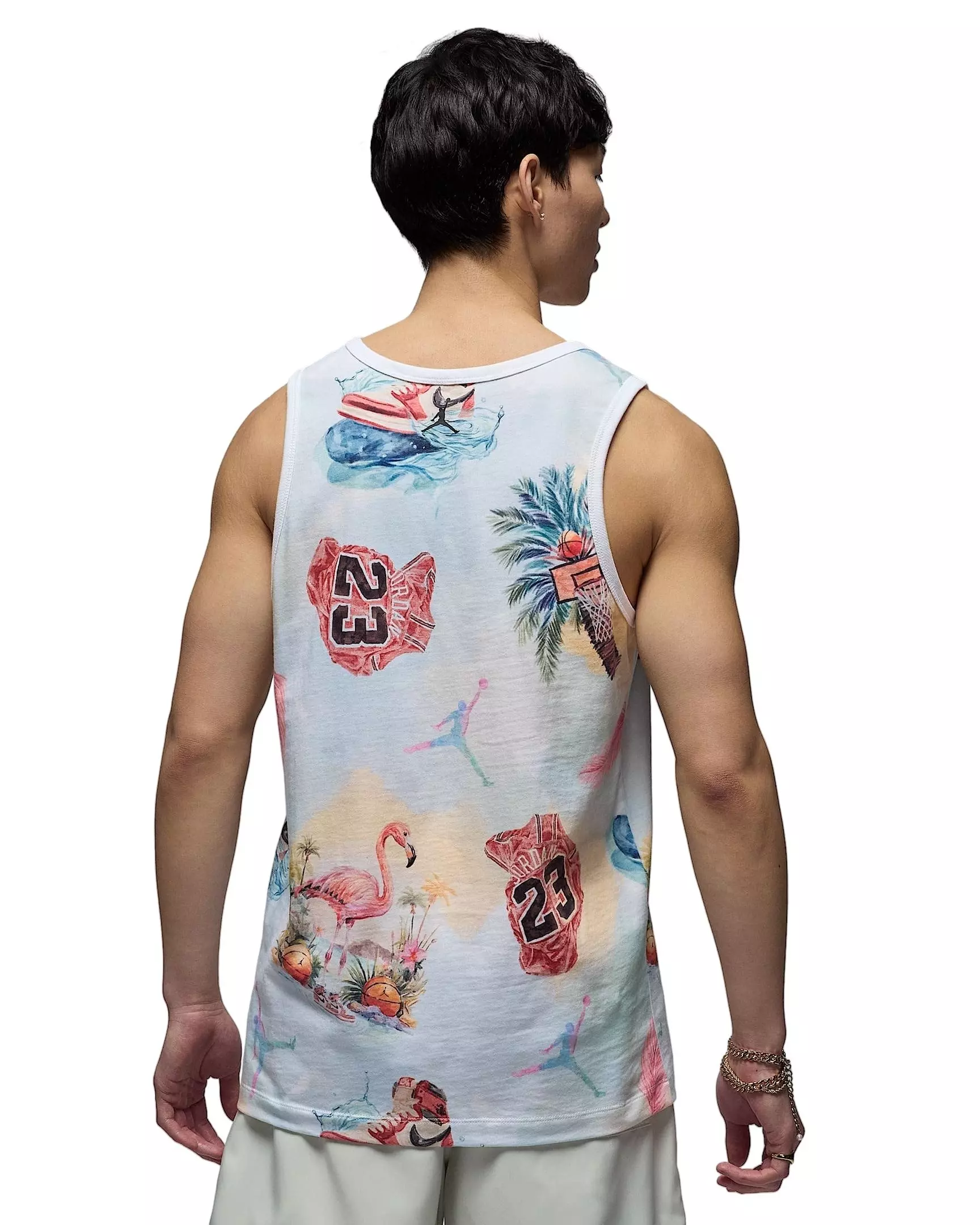 Jordan Men's Flight Essentials Flamingo Tank Top -White - WHITE